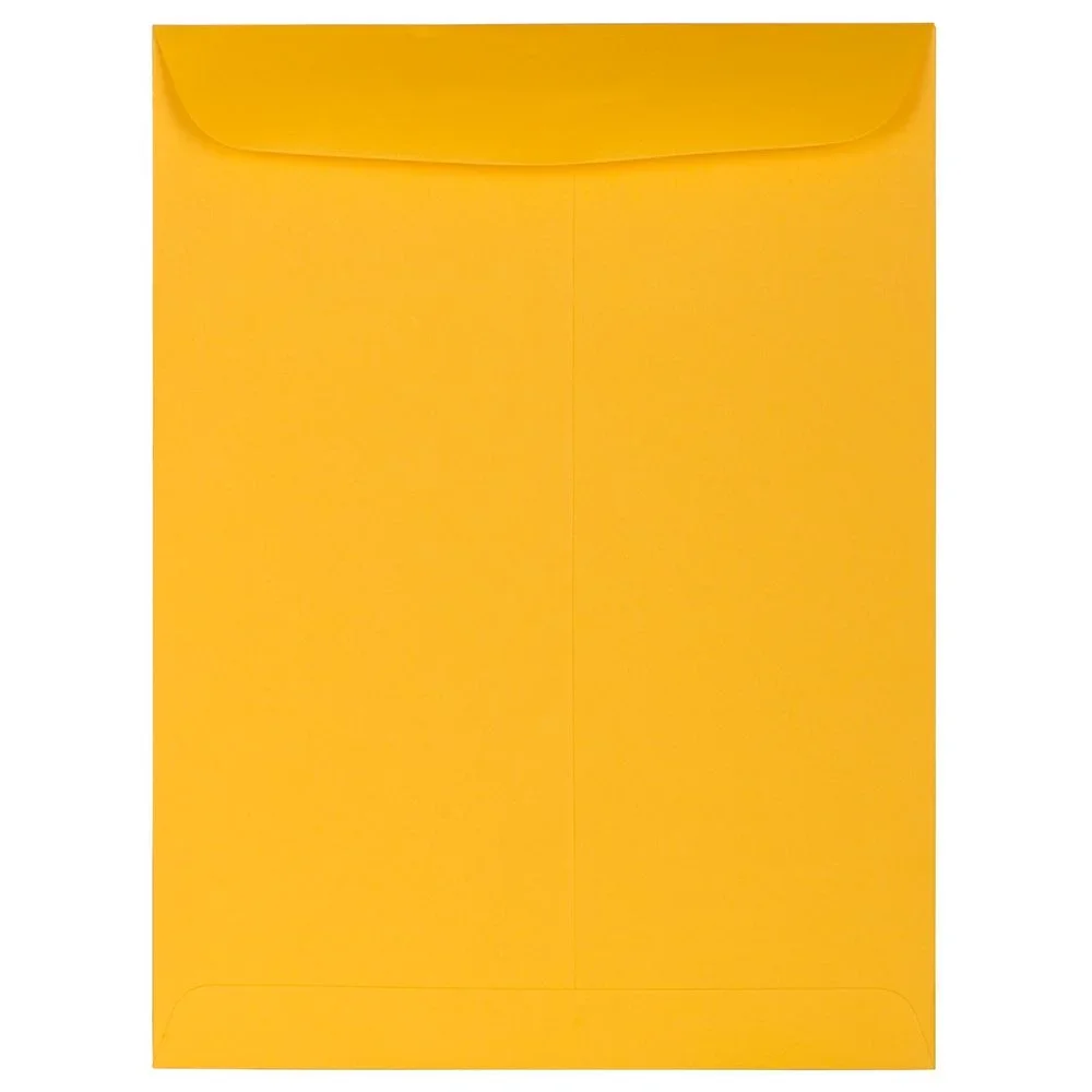 JAM Paper 9 x 12 Open End Envelopes, Sun Yellow, 10 per Pack 9222