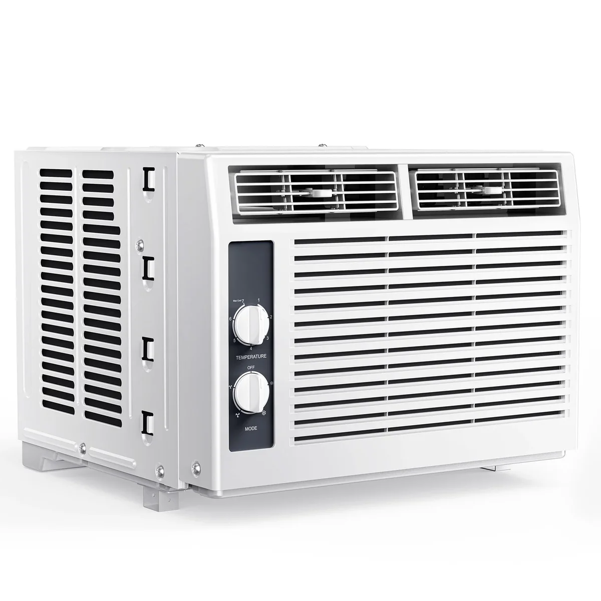 SIMZLIFE 5,000 BTU Window Air Conditioner, Cools Up To 150 Sq Ft, Knob,2 Cooling Modes,Without Remote Control, White 7984
