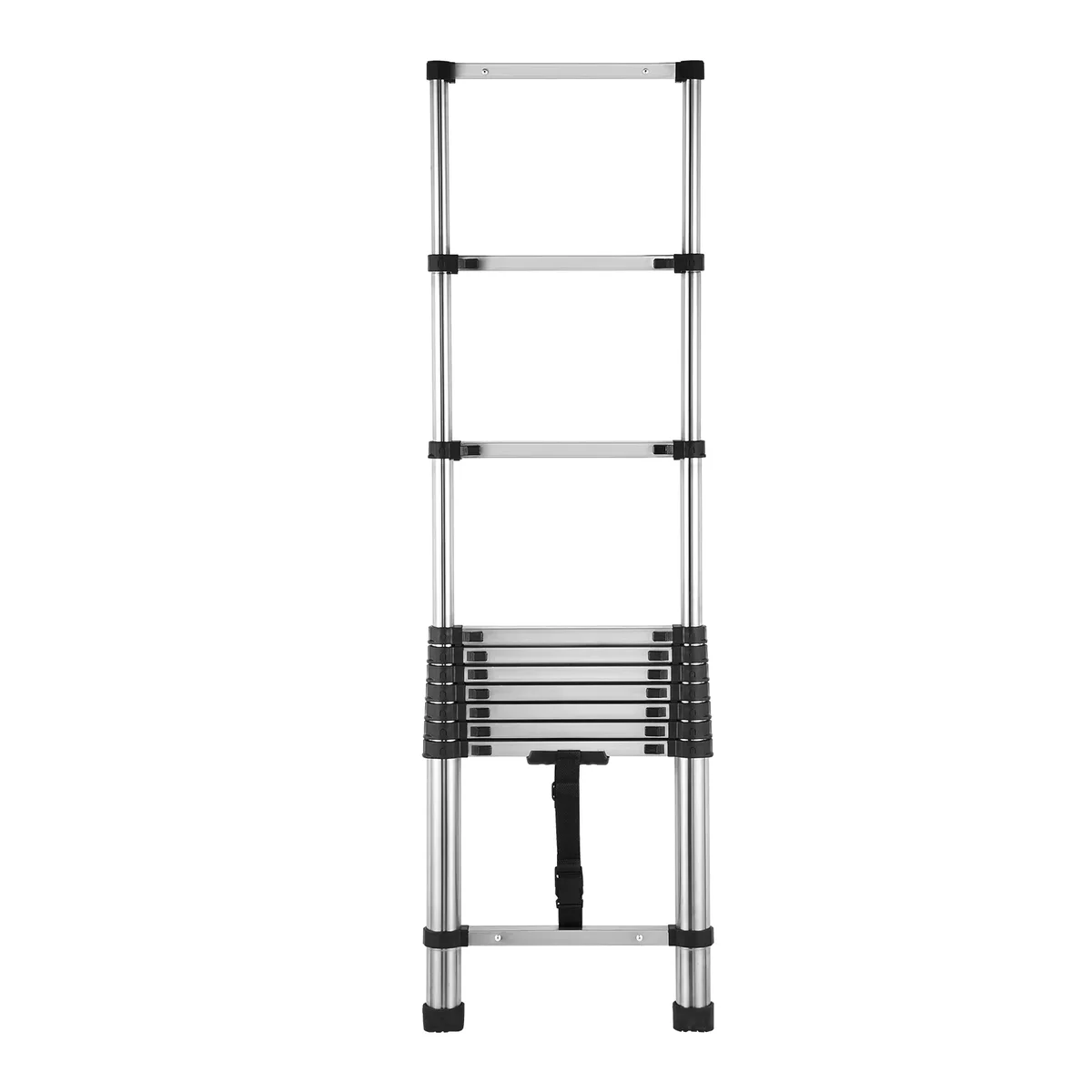 VEVOR Telescoping Ladder, 8.5ft 330LB Stainless Steel Extension Ladder with Non-Slip Feet, 9-Step Collapsible Ladder for Home/RV/Loft 4591