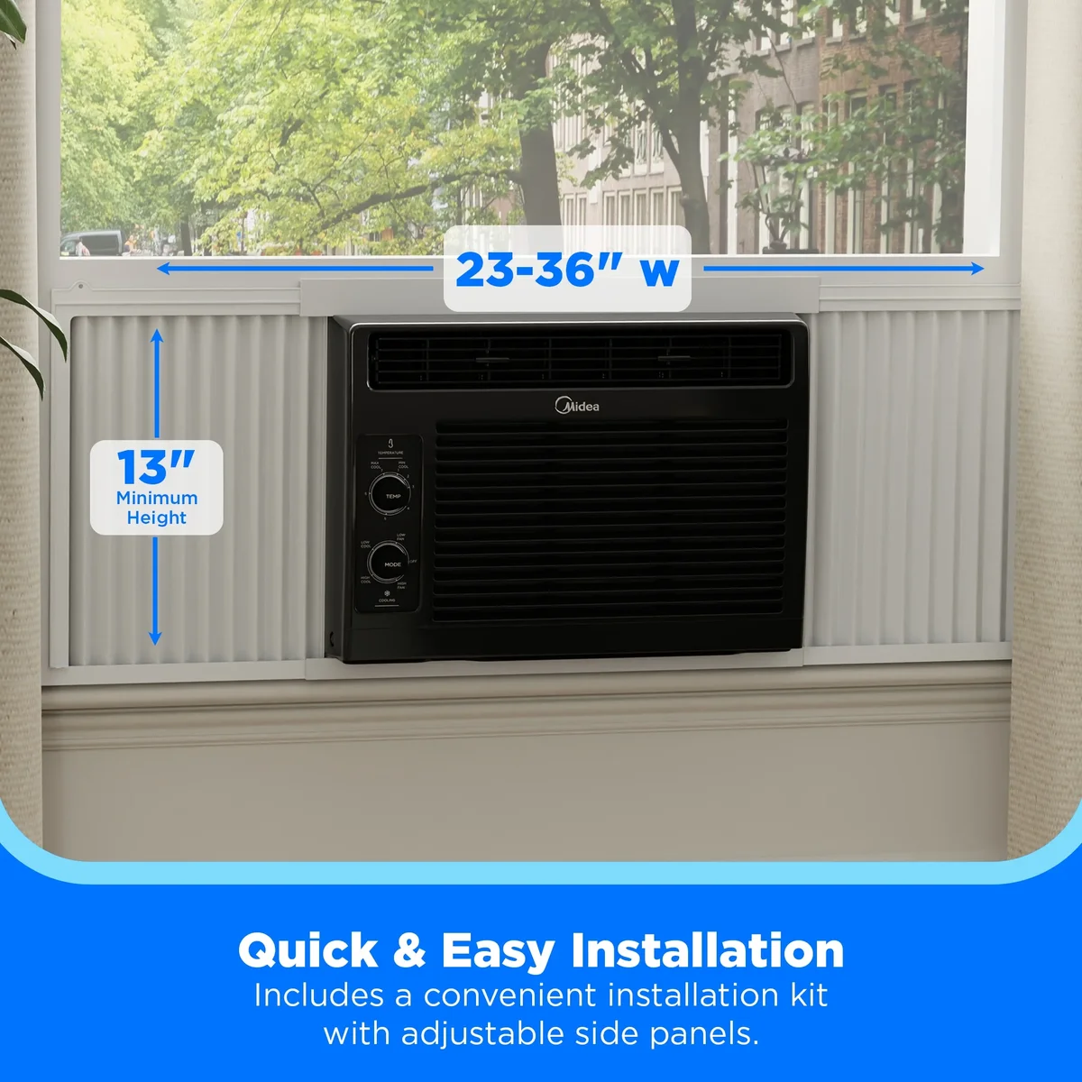 Everdaily Essentials 5,000 BTU Mechanical Window Air Conditioner, 150 Sq Ft, Black Ref. 9540