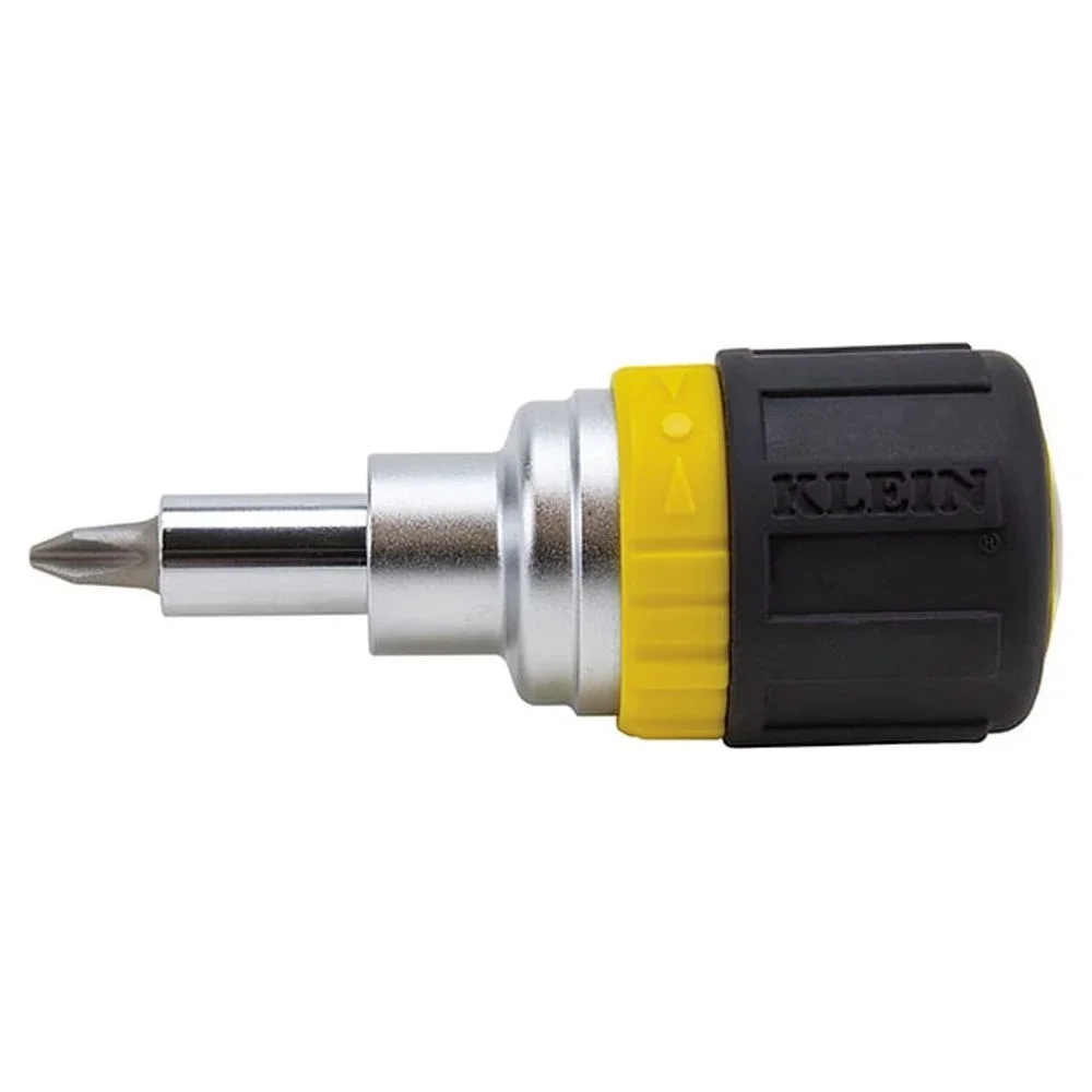 Klein Tools 32593 6-in-1 Ratcheting Stubby Screwdriver 9701