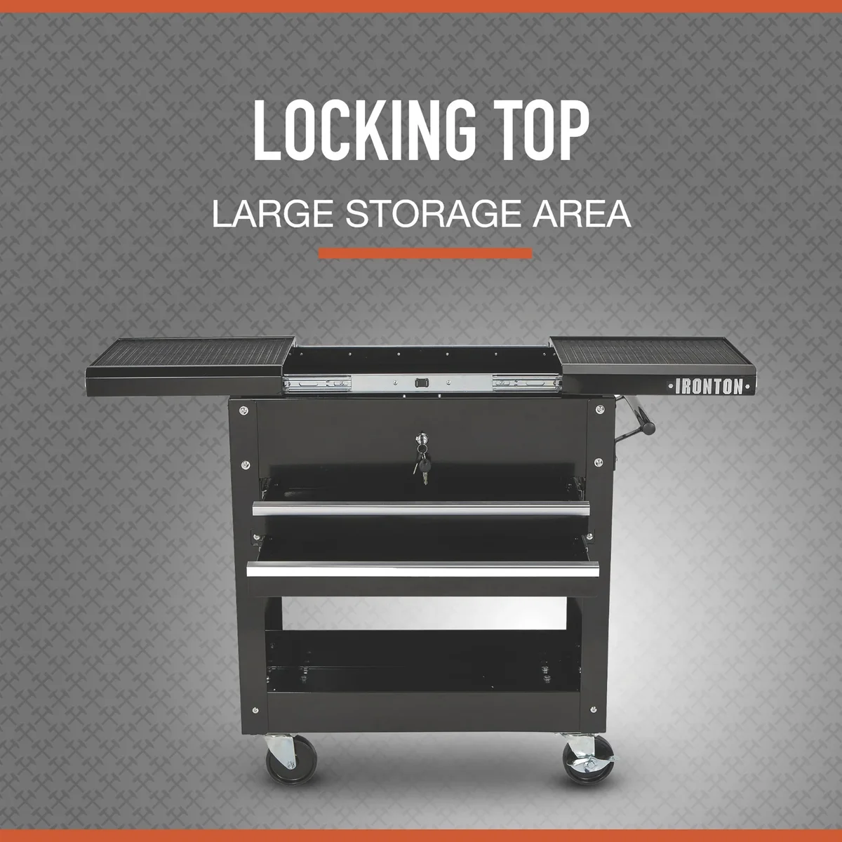 Ironton 2-Drawer Tool Cart, 30-1/2in.L x 14-1/2in.W x 33in.H, 350-Lb. Capacity 2740