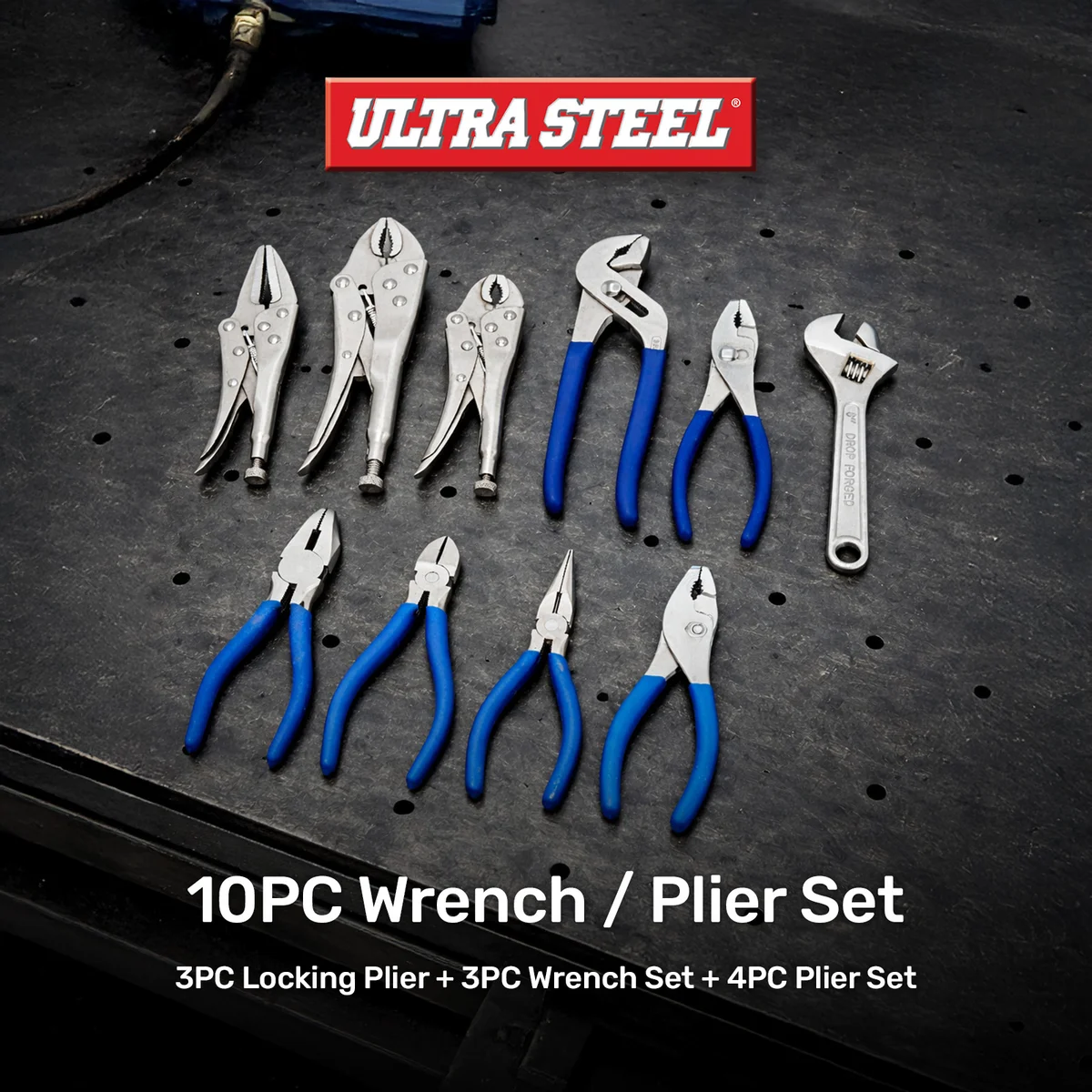 Everdaily Essentials 10PC Adjustable Wrenches & Locking Plier Set Ref. 8911