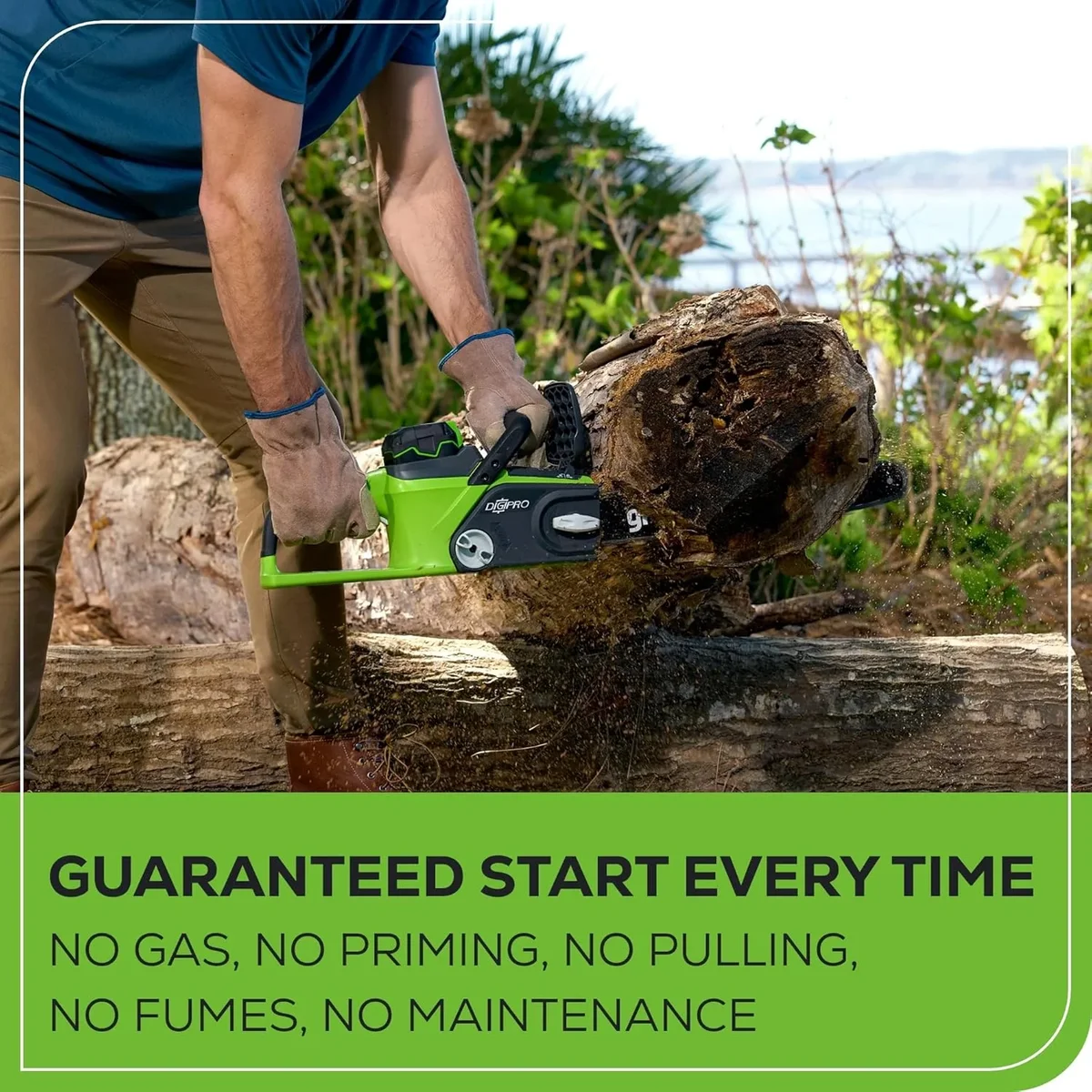 Greenworks 40V 16-inch Cordless Brushless Chainsaw with 4Ah Battery and Charger, 20312 0750