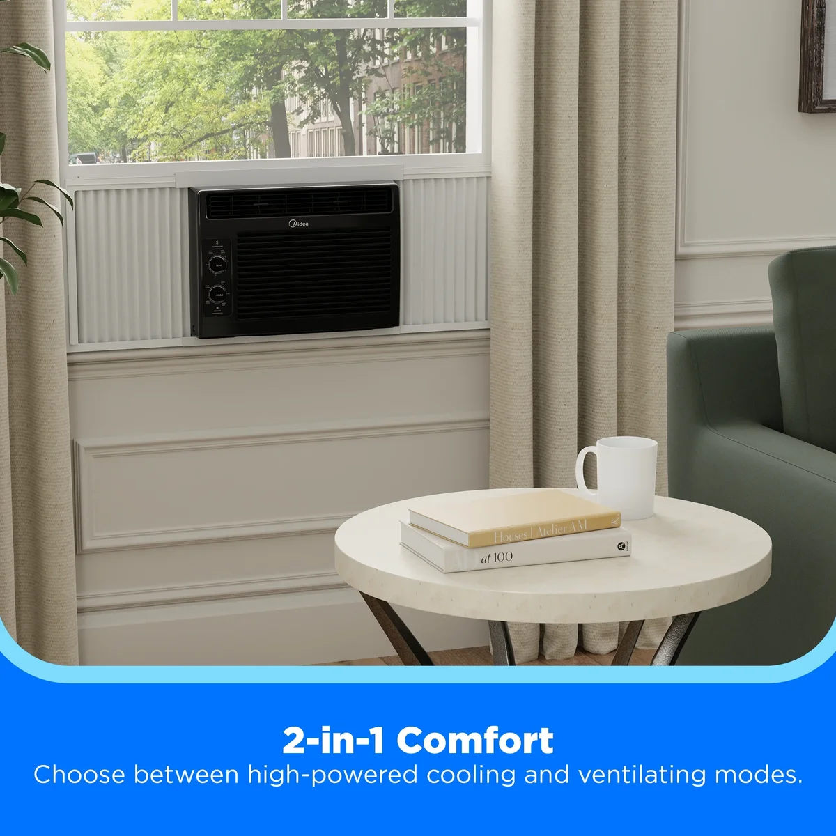 Everdaily Essentials 5,000 BTU Mechanical Window Air Conditioner, 150 Sq Ft, Black Ref. 9540