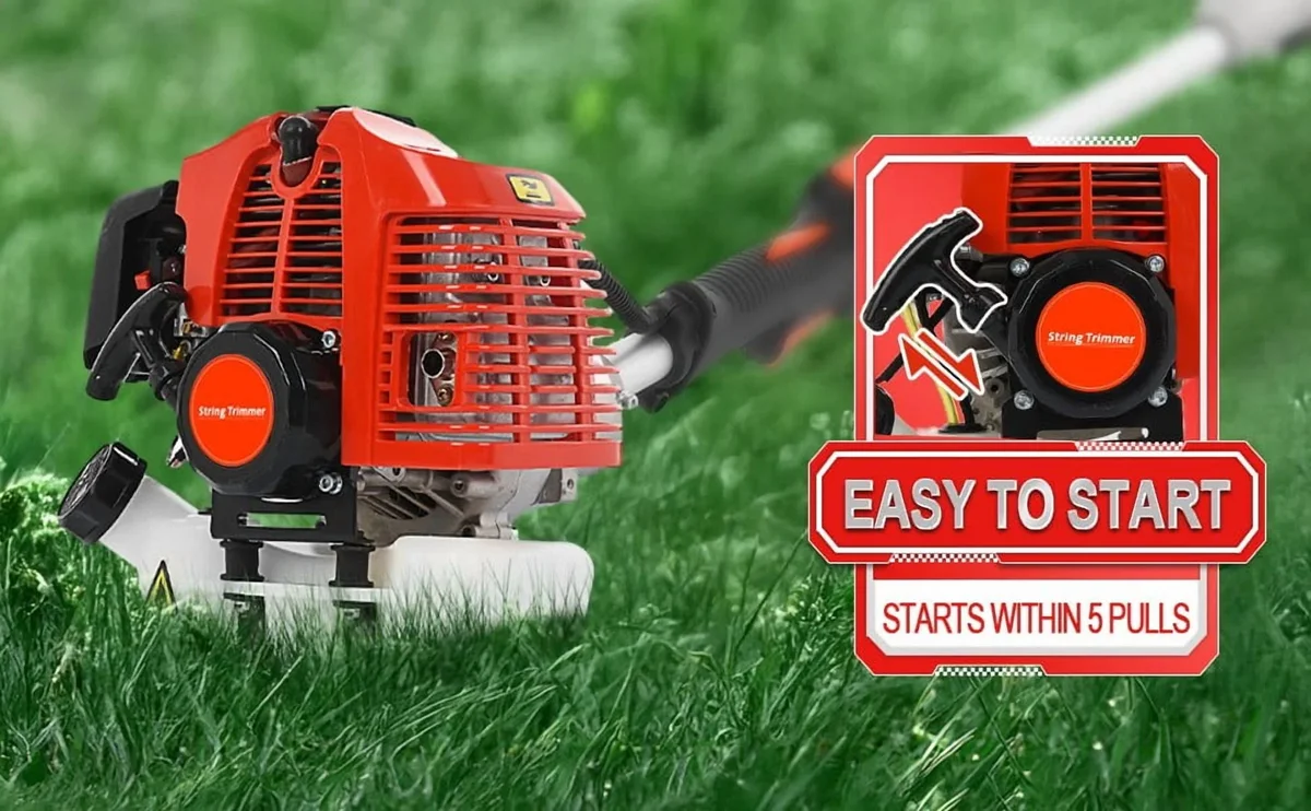 WETS 52CC 2-Cycle Gas Weed Wacker, 5 in 1 Gas Weed Eater, 2025 Upgraded Weed Eater Gas Powe, 9500rpm High Power Gas String Trimmer, Brush Cutter for Y 0103