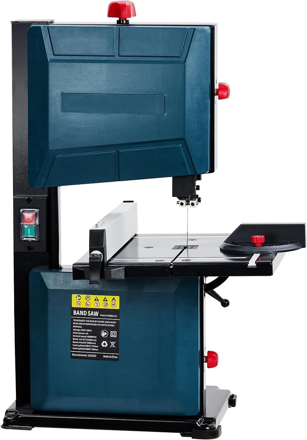 Garvee 8-Inch Bandsaw, 1800FPM Benchtop Bandsaw with Removable Safty Key, 0-45 Tilting Range, 3-Amp Saw For Cutting Wood with Fence and Miter Gau 3091