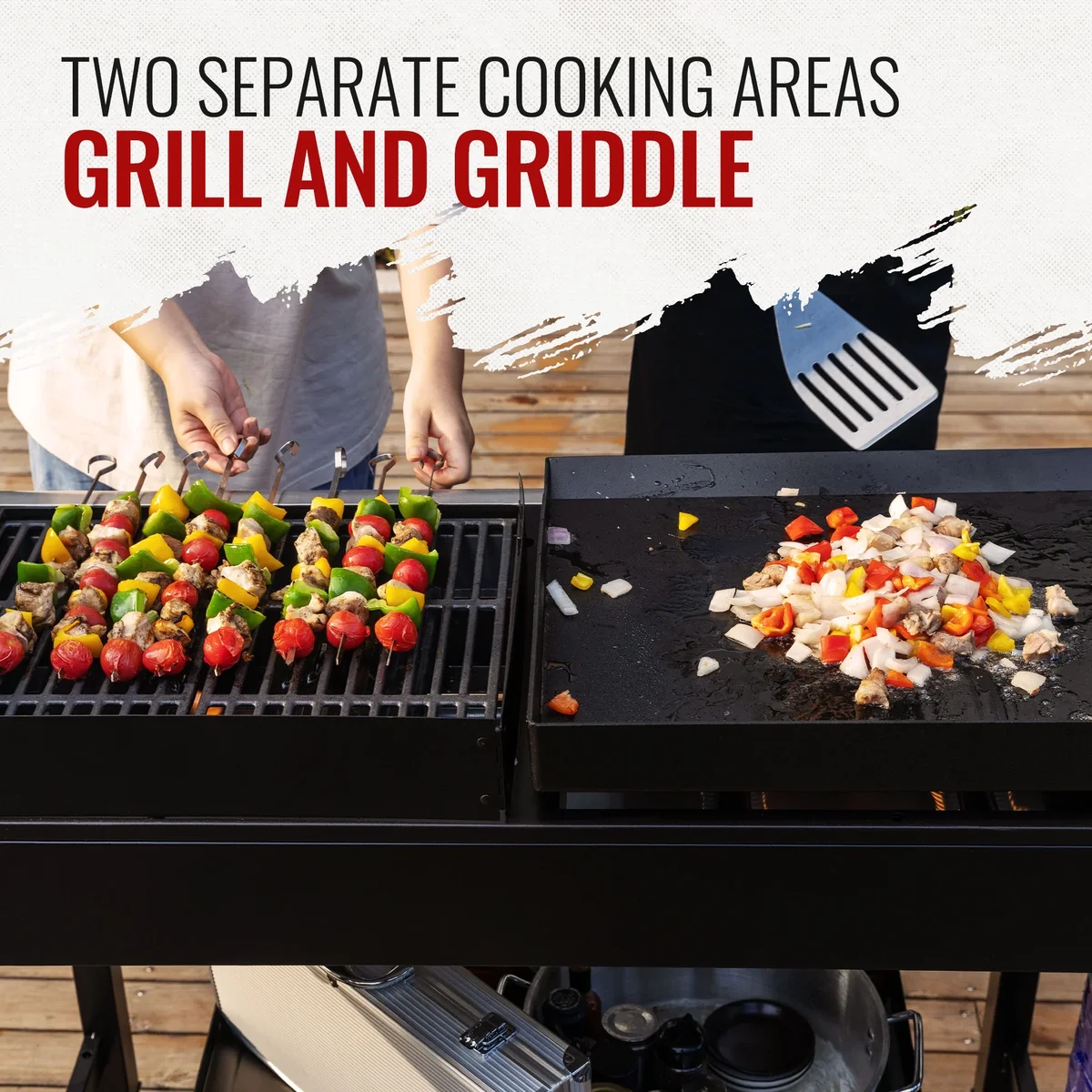 Everdaily Essentials GD403 4-Burner Portable Flat Top Gas Grill and Griddle Combo Grill with Folding Legs Ref. 3149