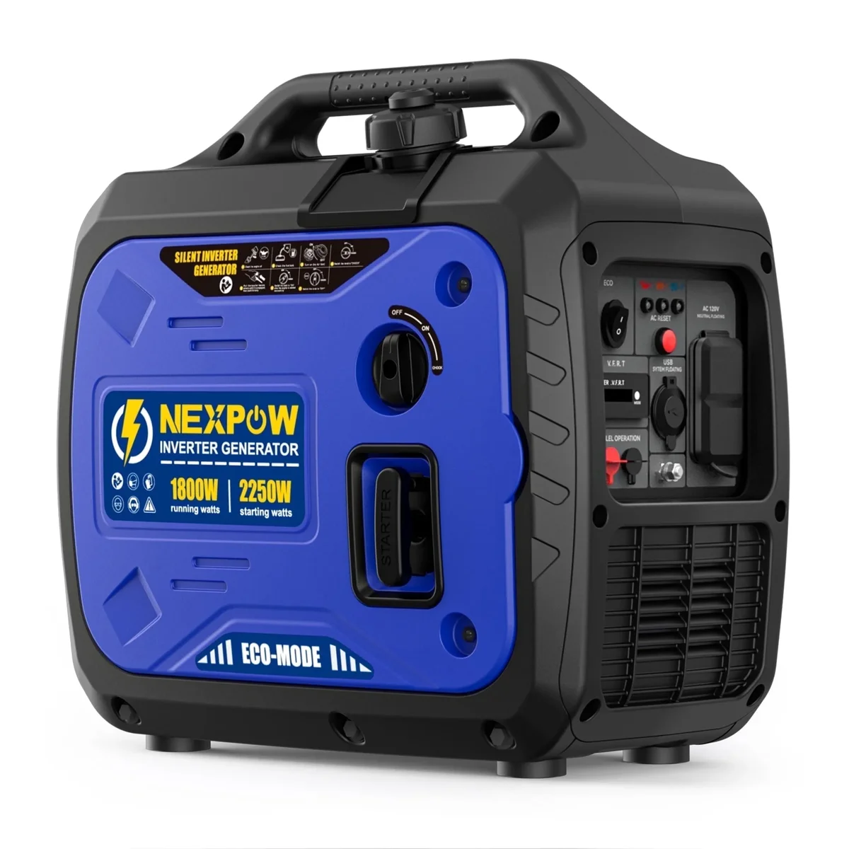 NEXPOW 2250W Portable Inverter Generator, Gasoline Power Quiet Lightweight for Backup Home & Camping, Eco-Mode Feature, Parallel Capability, EPA  8059