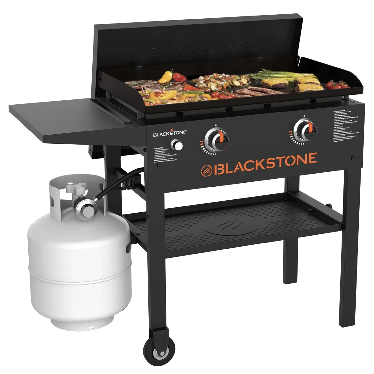 Blackstone Original Outdoor Griddle, 2-Burner 28" Flat Top Grill with Hard Cover, Black 2540