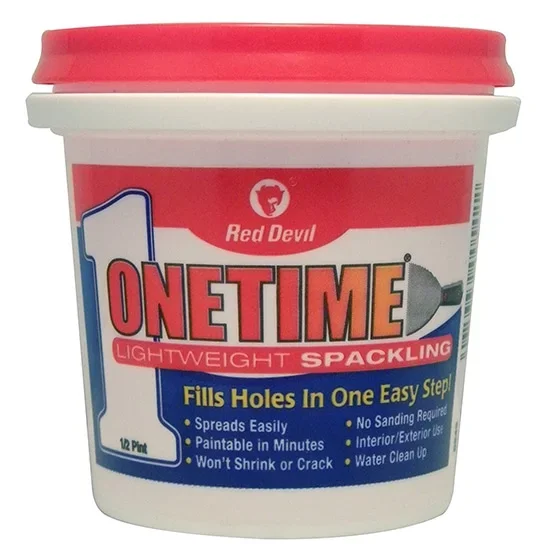 Red Devil ONETIME® Lightweight Spackling Wall Filler 8 oz, Single Pack, Premixed Formula 0141