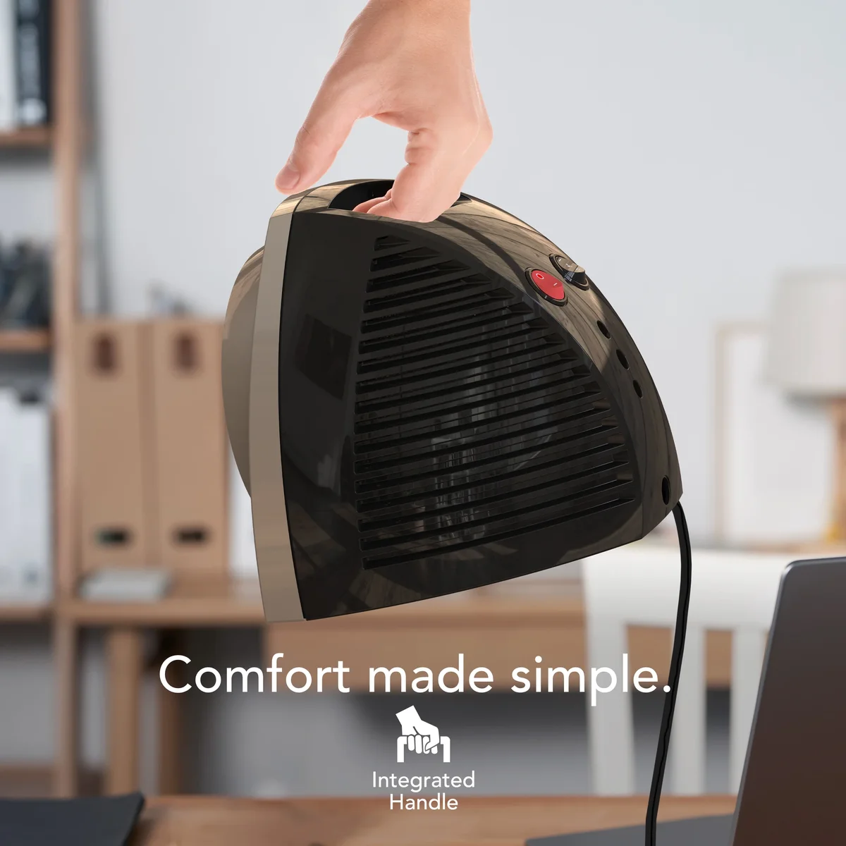 Everdaily Essentials VH203 75 Square Foot Electric Personal Space Heater with Vortex Circulation, Champagne Ref. 1088