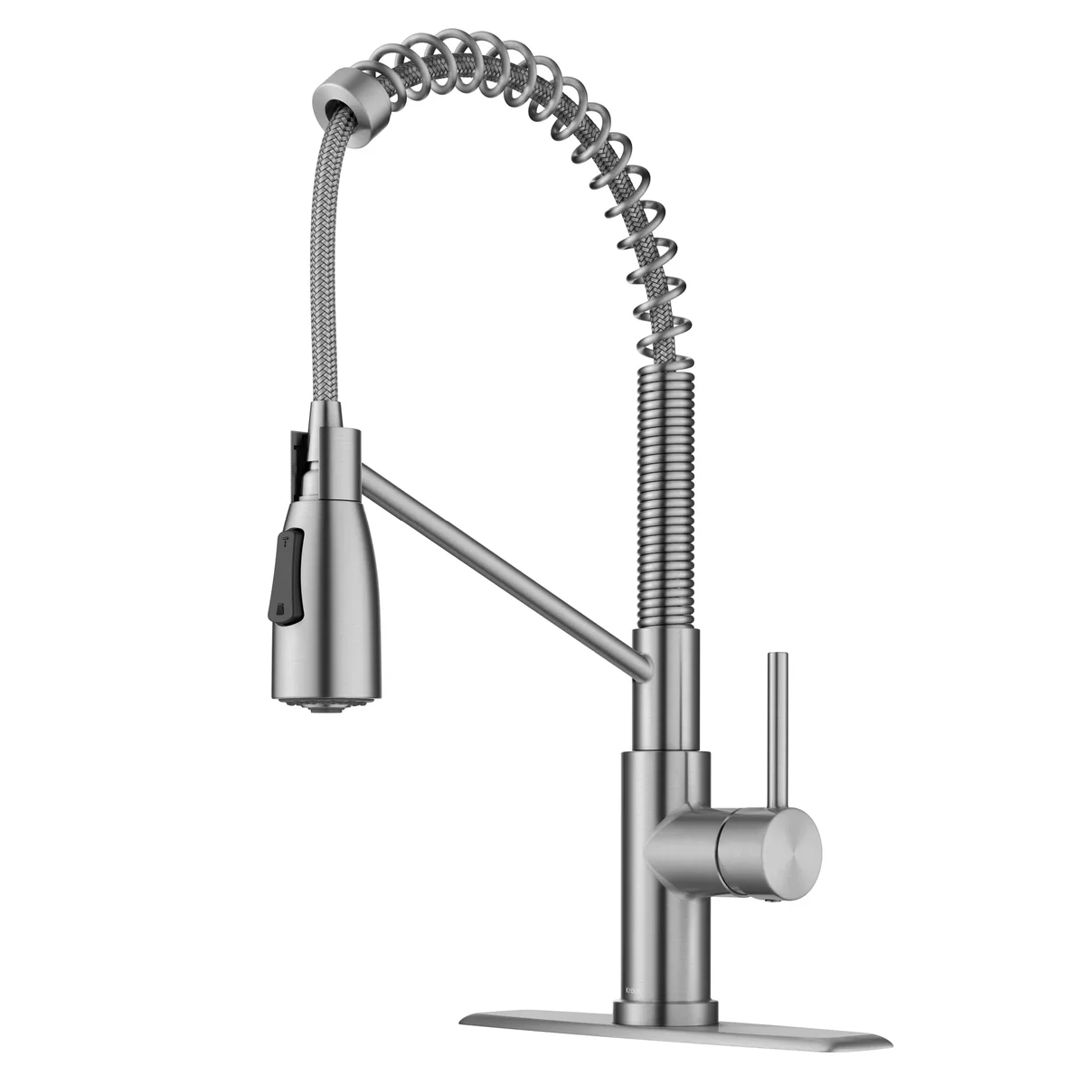 KRAUS Commercial Style Single Handle Pull-Down Kitchen Faucet in Spot-Free Stainless Steel 8936