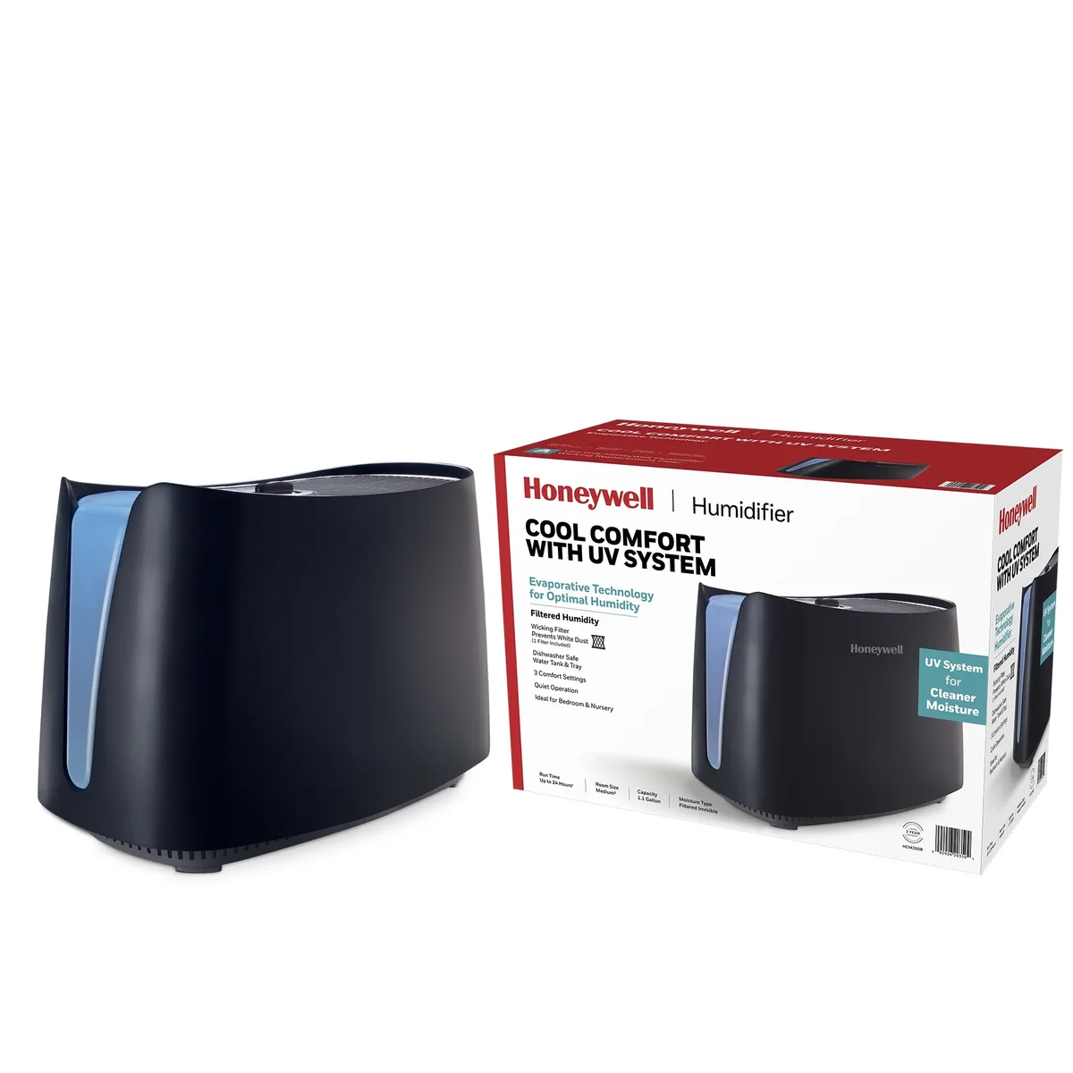 Honeywell Cool Moisture 1.1 gal Humidifier, Black, HCM350B 7967
