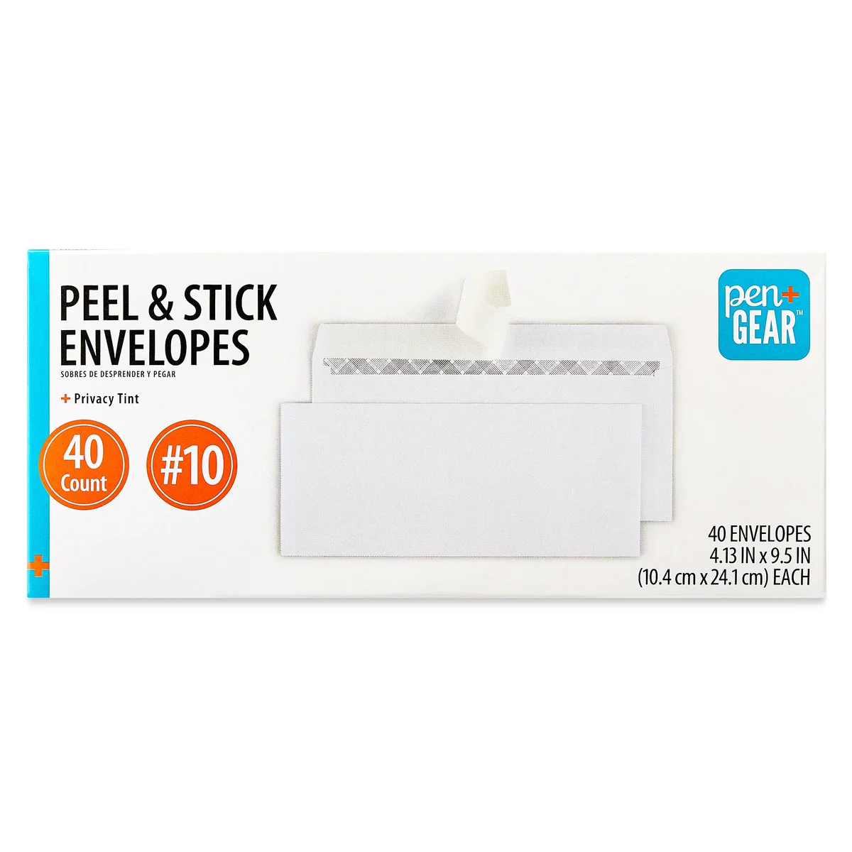 Pen+Gear (4 pack) PEN + GEAR #10 Privacy Tint Peel and Stick Envelopes, White, 4.13 in x 9.5 in, 40 Count 2730