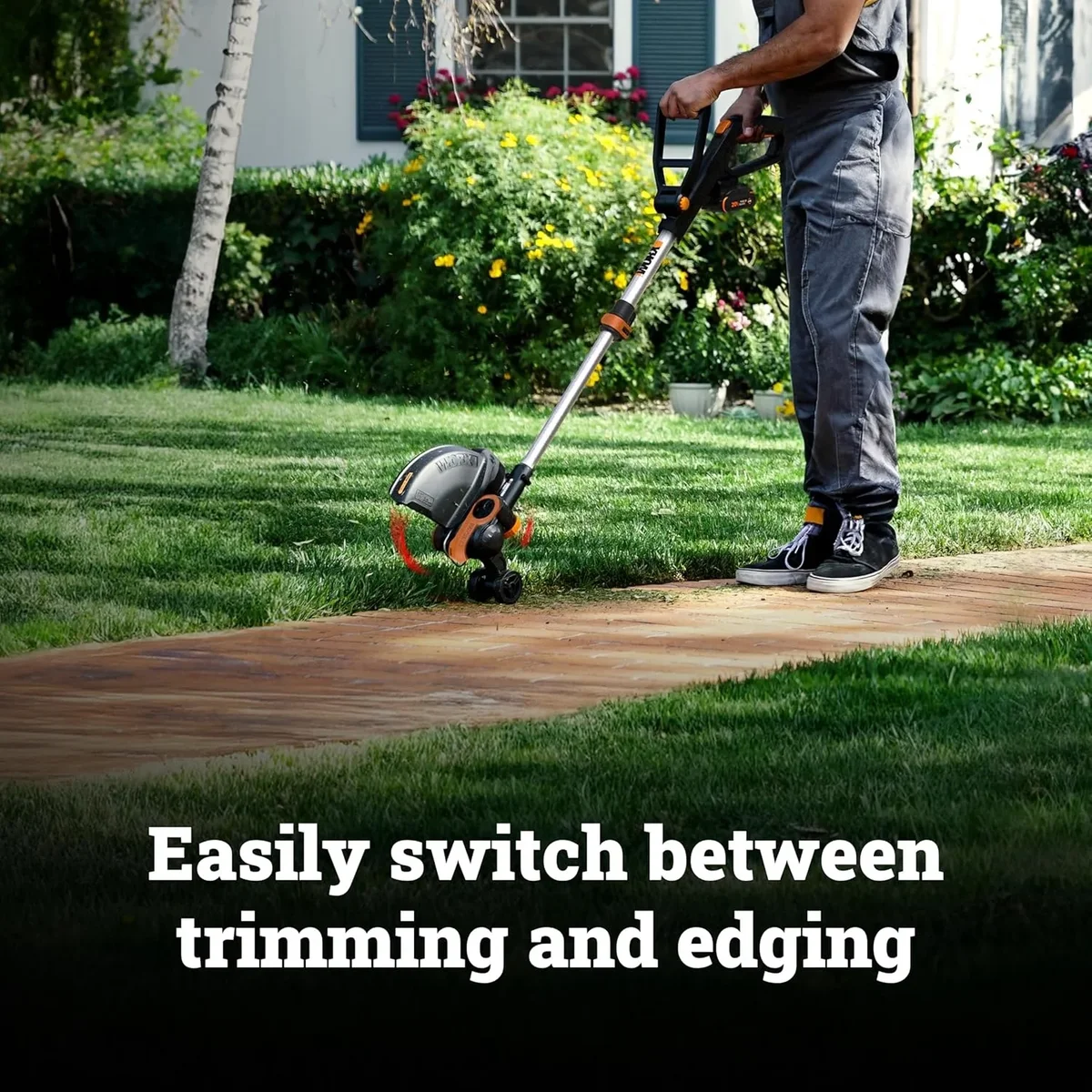 Worx WG163.10 20V PowerShare Cordless 12" Grass and Weed String Trimmer and Edger with Batteries and Charger 4804
