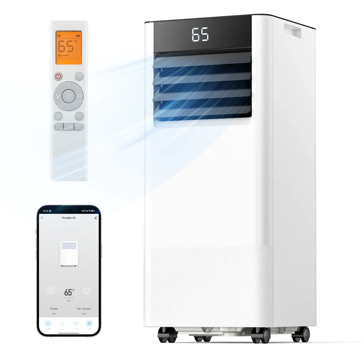 SIMZLIFE 10000 BTU Portable Air Conditioner with WIFI and Remote Control,Small AC Unit with Dehumidifier and Fan for Rooms up to 550 Sq. Ft., Whi 1775