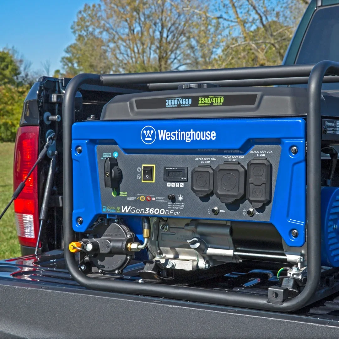 Westinghouse 4650 Peak Watt Dual Fuel Portable Generator with RV Outlet and CO Sensor 4224