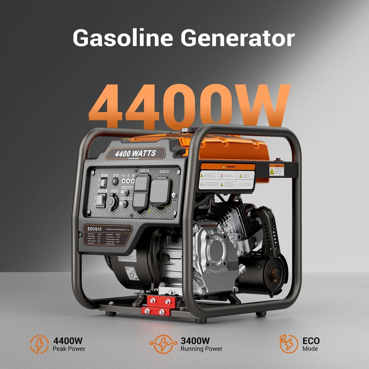 Efurden 4400-Watt Portable Inverter Generator, Gas Powered Generator for Emergency Home Backup, Outdoor Camping, RV Ready, EPA Compliant 4108