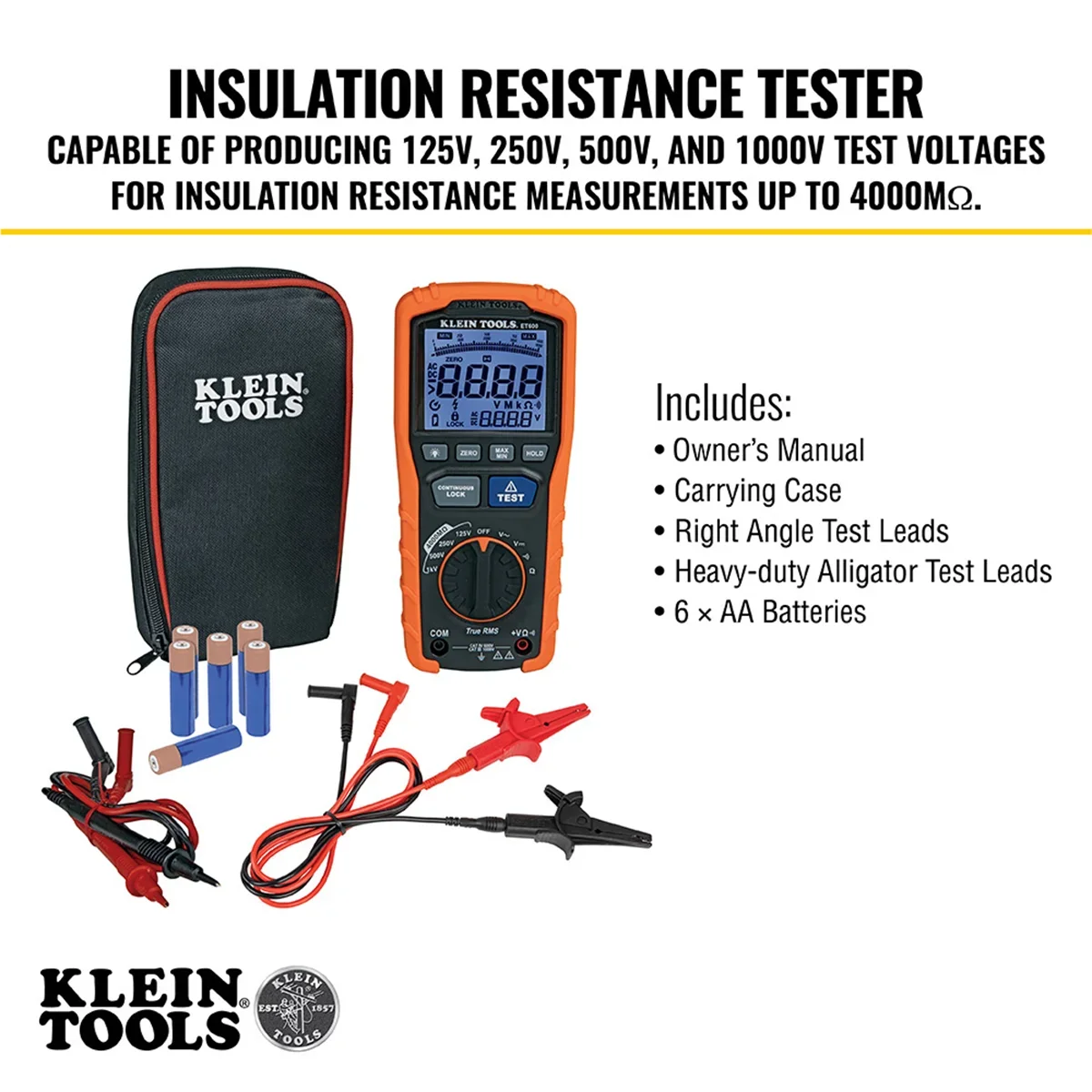 Klein Tools Insulation Resistance Tester 3010