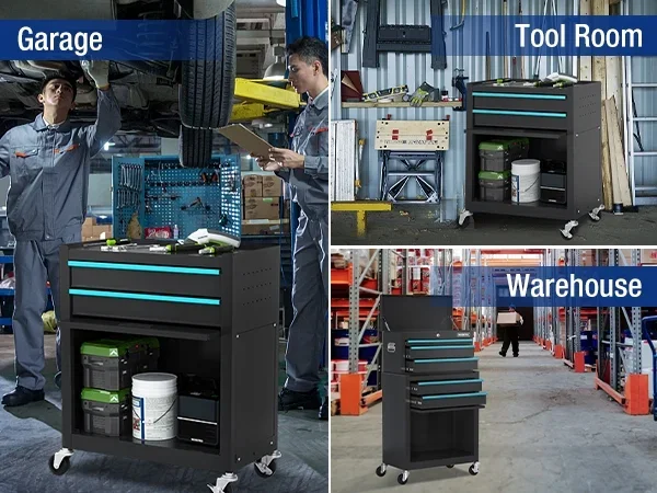 WORKPRO 24.5 inch 5-Drawer Rolling Tool Chest, Sliding Metal Drawer Rolling Tool Storage Cabinet, Removable Toolbox Organizer for Workshop, Garag 0712