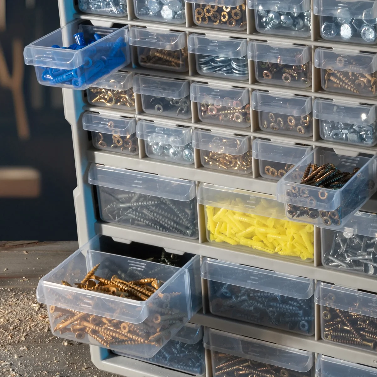 Stalwart 39-Drawer Small Part Organizer - Desktop or Wall-Mountable, Black 0081