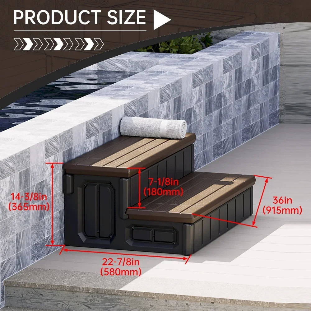 Everdaily Essentials SPA Step for Hot Tub Outdoor Indoor SPA Slip-Resistant w/ Storage Ref. 3587