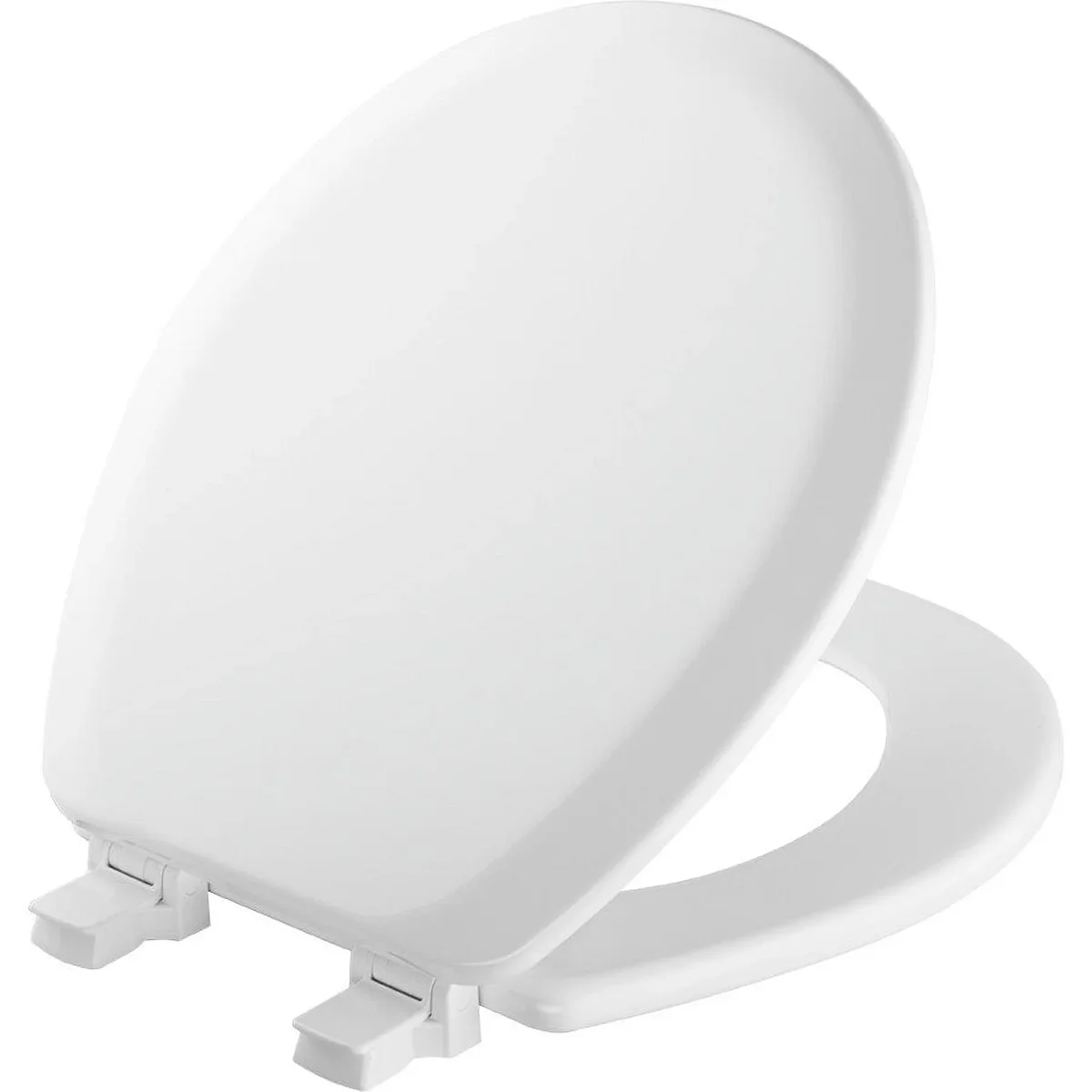 Mayfair Cameron Round Enameled Wood Toilet Seat in White with Stay·Tite Seat Fastening System and Easy·Clean Hinge 7674