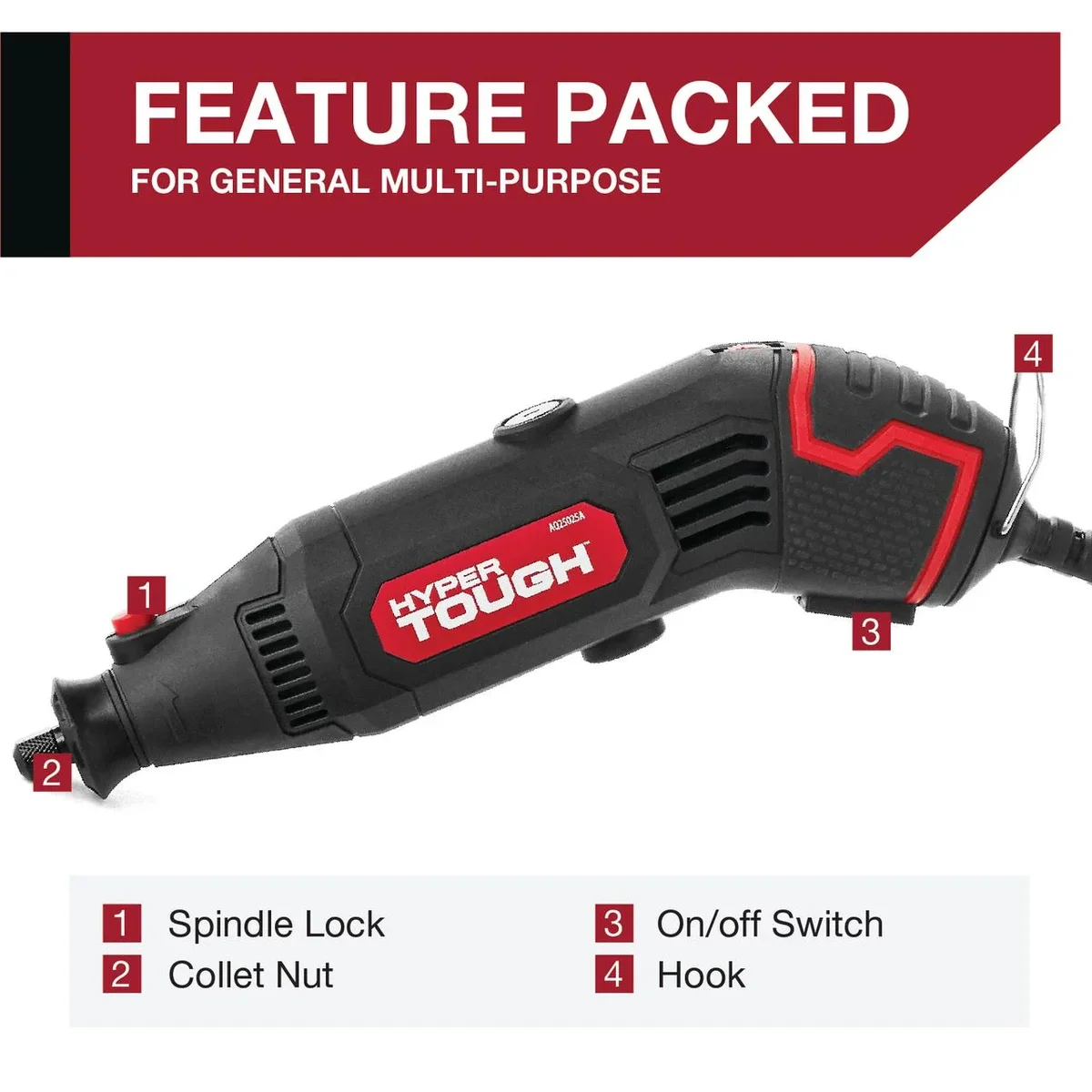 Hyper Tough 1.5 AMP Corded Rotary Tool with 105 Accessories, 120V Variable Speed and Storage Case 0087