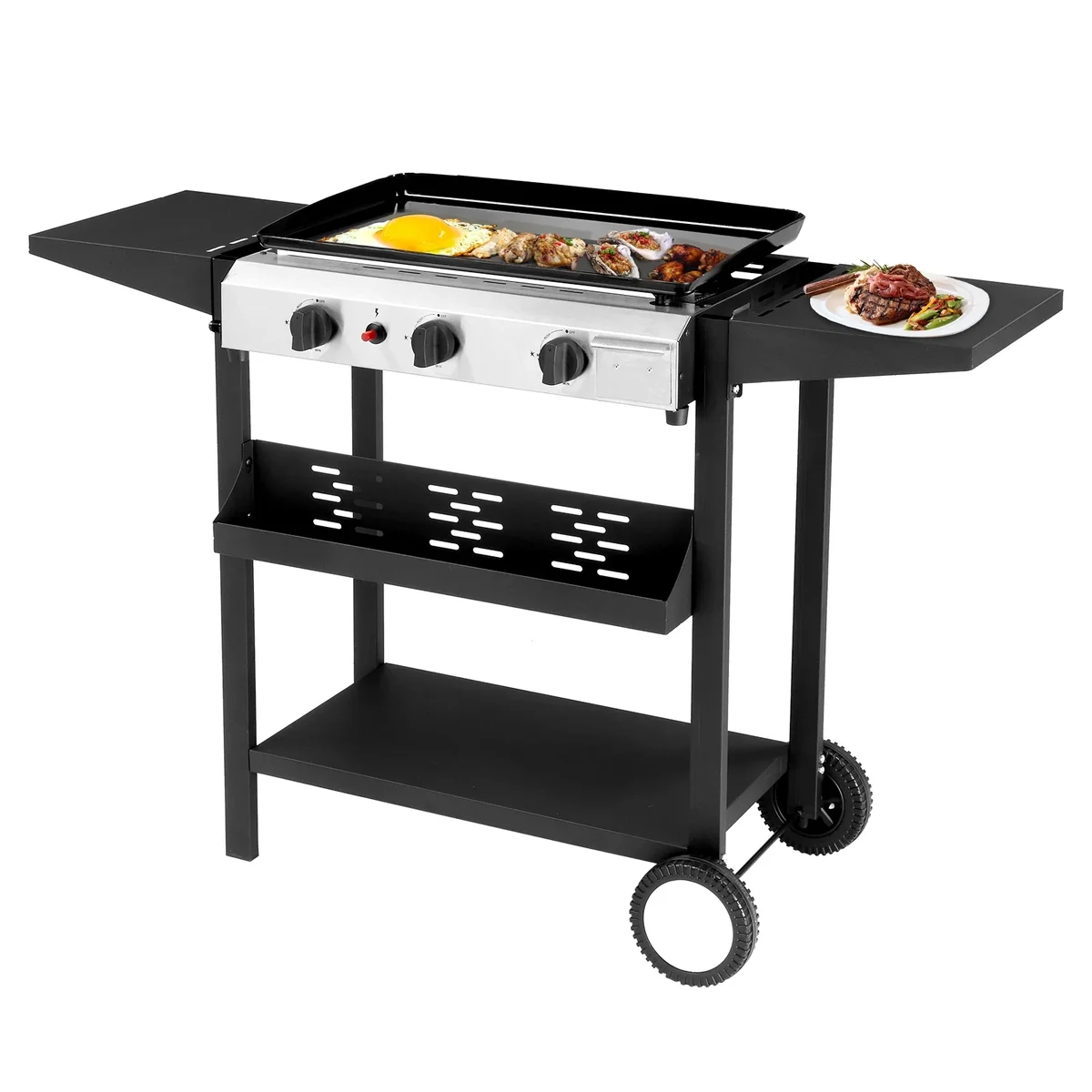 UBesGoo 3-Burner Griddle Flat Top Grills Tabletop Griddle Propane for Outdoor Cooking 4254