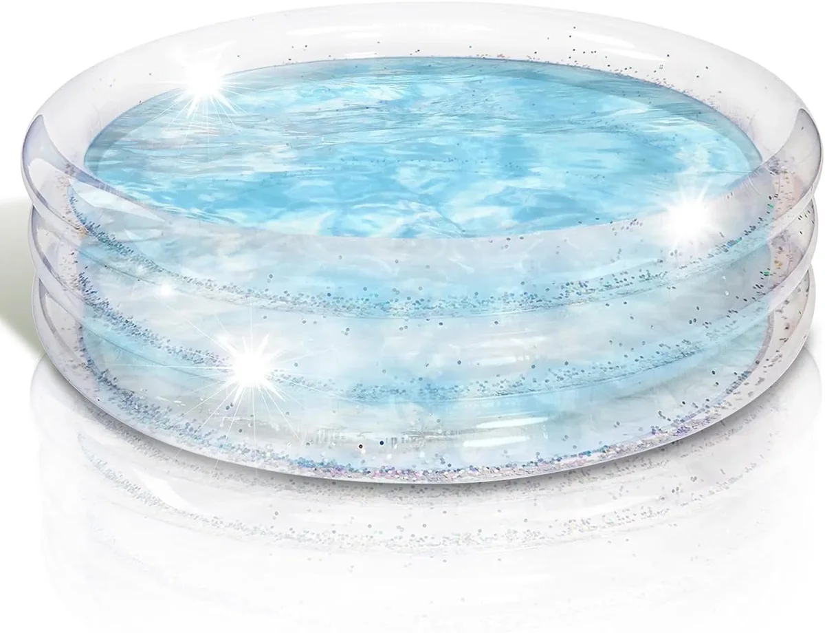 ArtCreativity Sparkly Inflatable Kiddie Pool, Small, Cushioned Bottom 1147
