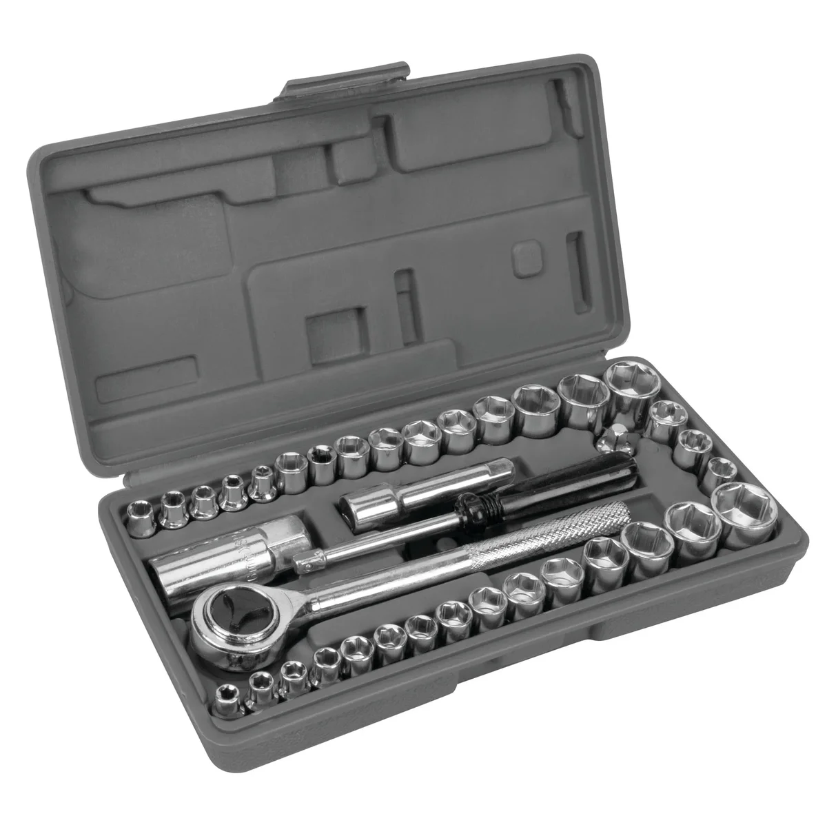 Performance Tool W1173 SAE/Metric 40-Piece SAE and Metric Socket Set, 1/4-Inch & 3/8-Inch Drive 4002