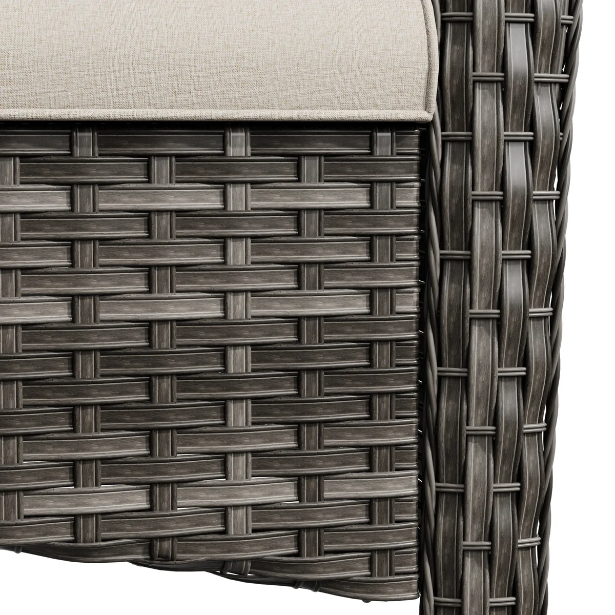 Meetleisure 1 piece 72.83'' Wide 3-Seat Outdoor Wicker Patio Sofa with Cushions,Beige 0727