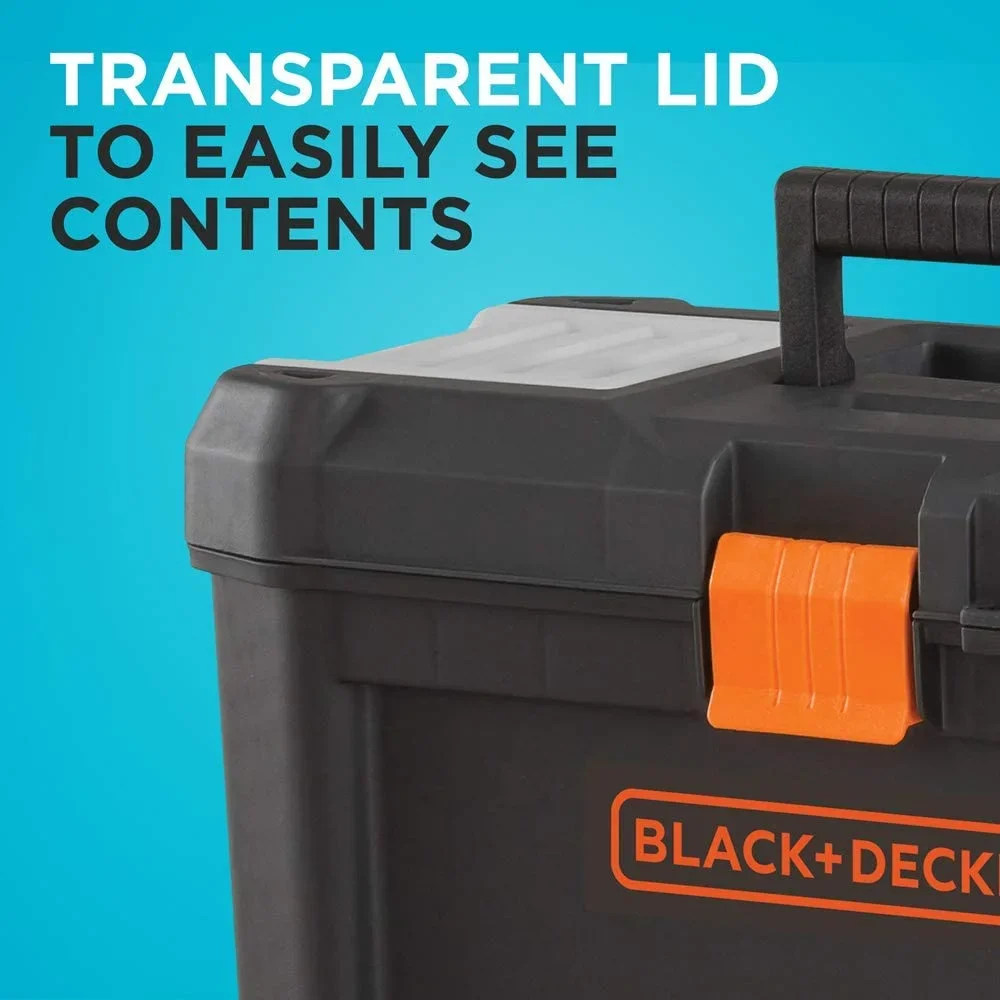 BLACK+DECKER 10-Compartment 16 in. Toolbox and Organizer 2128