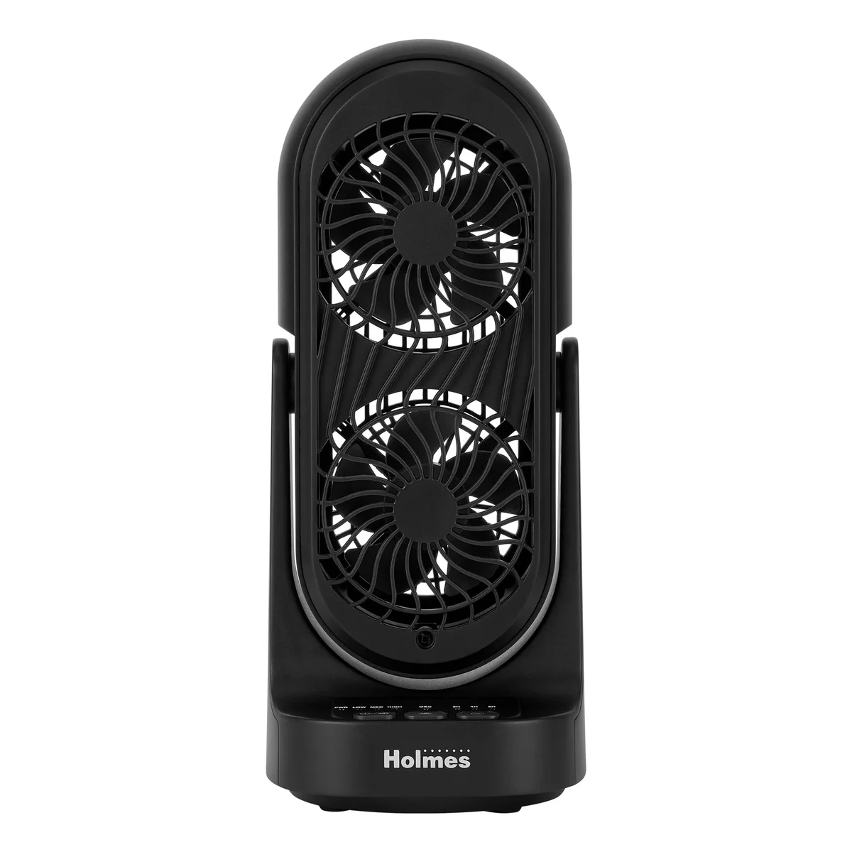 Holmes 13" DuoBreeze Desk Fan, Dual Blade, 3-Speed, Timer, Tilt, CleanBreeze, Black 3703