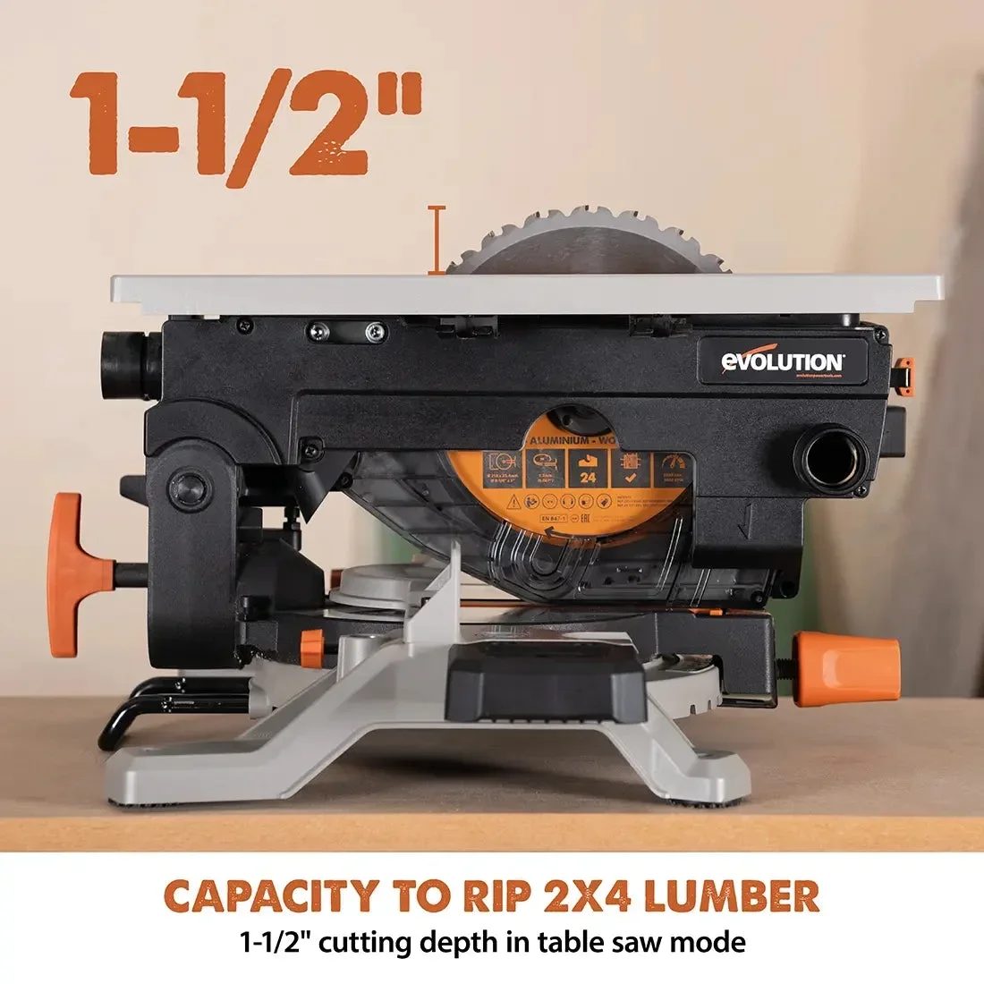 Evolution Power Tools USA Evolution R8MTS 8-1/4&rdquo; Convertible Miter Table Saw 8554