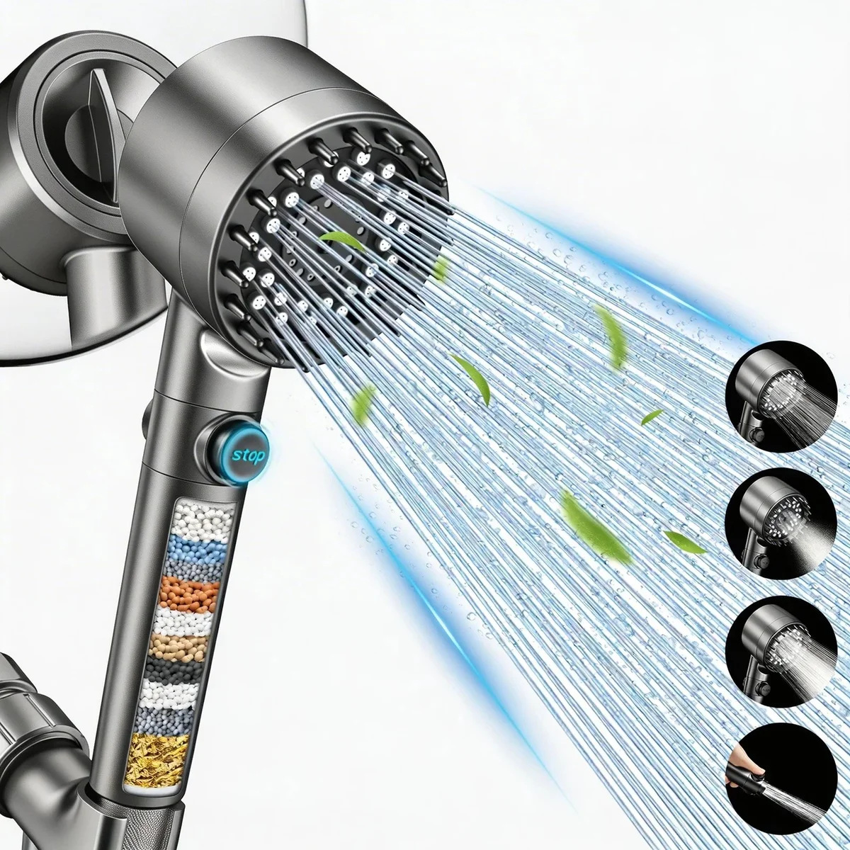 FEELSO High Pressure Shower Head with Handheld, Filtered Showerhead Removes Hard Water for Reduce Dry Itchy Skin 1804