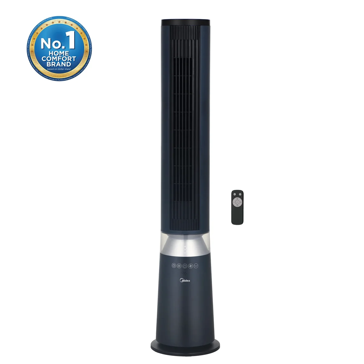Midea 42" 5-Speed Tower Fan with Detachable Washable Feature, Wide-Angle Oscillation and Remote Control, New, Blue, MSFT42RW6BL 2106