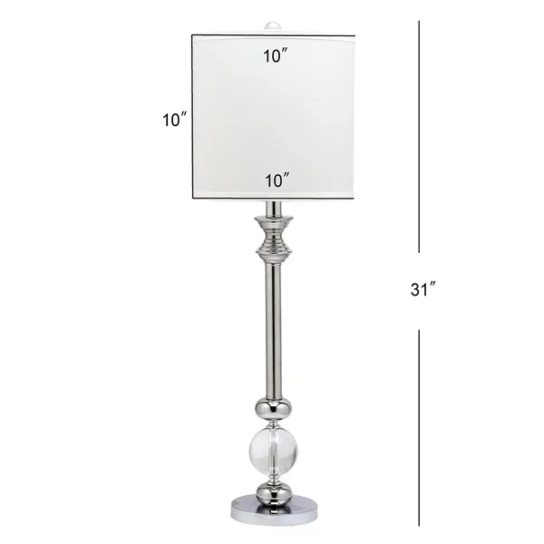 SAFAVIEH Erica 31 in. H Crystal Candlestick Table Lamp, Clear, Set of 2 0347