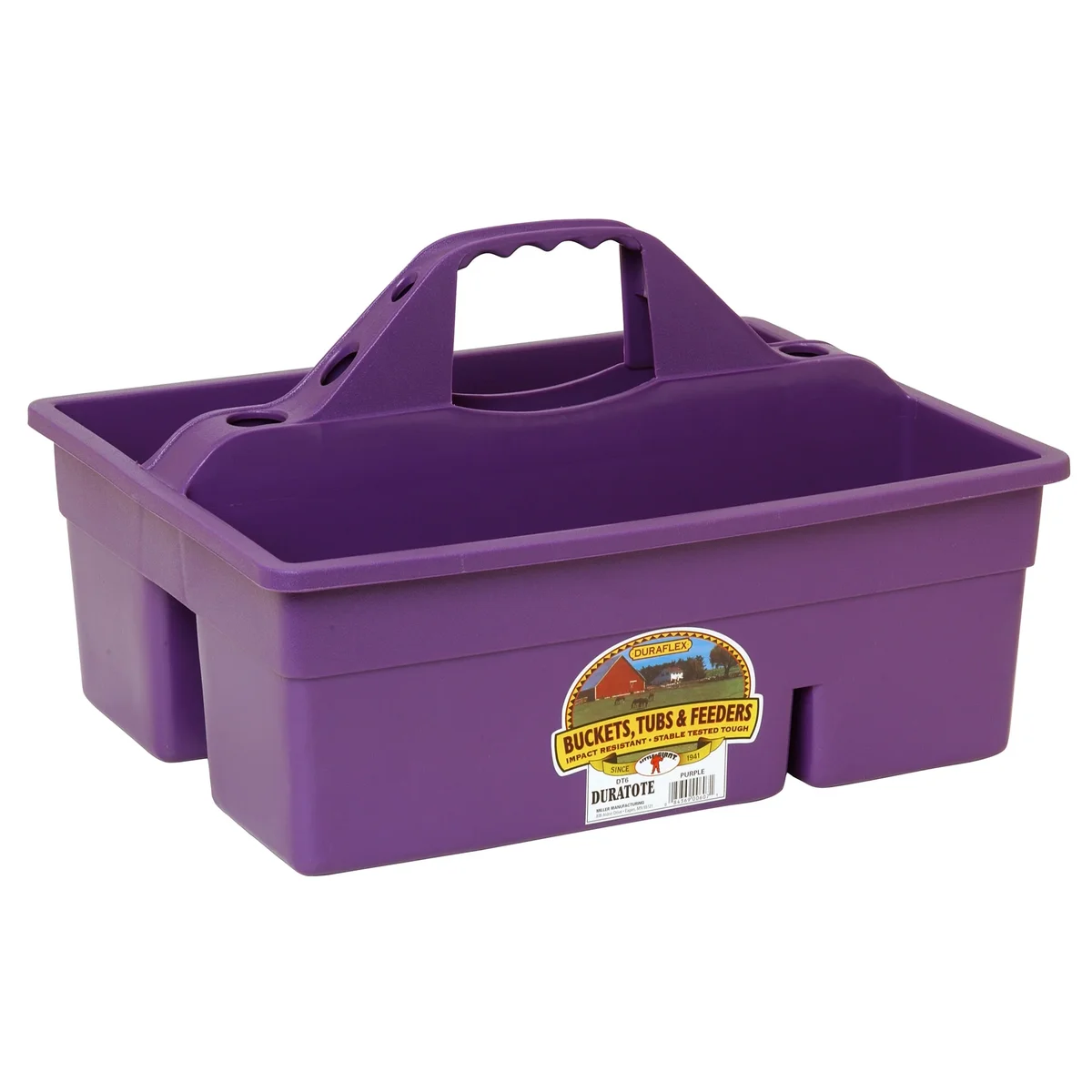 Little Giant DuraTote Box Organizer w/ 2 Compartment & Grip Handle, Purple 5850