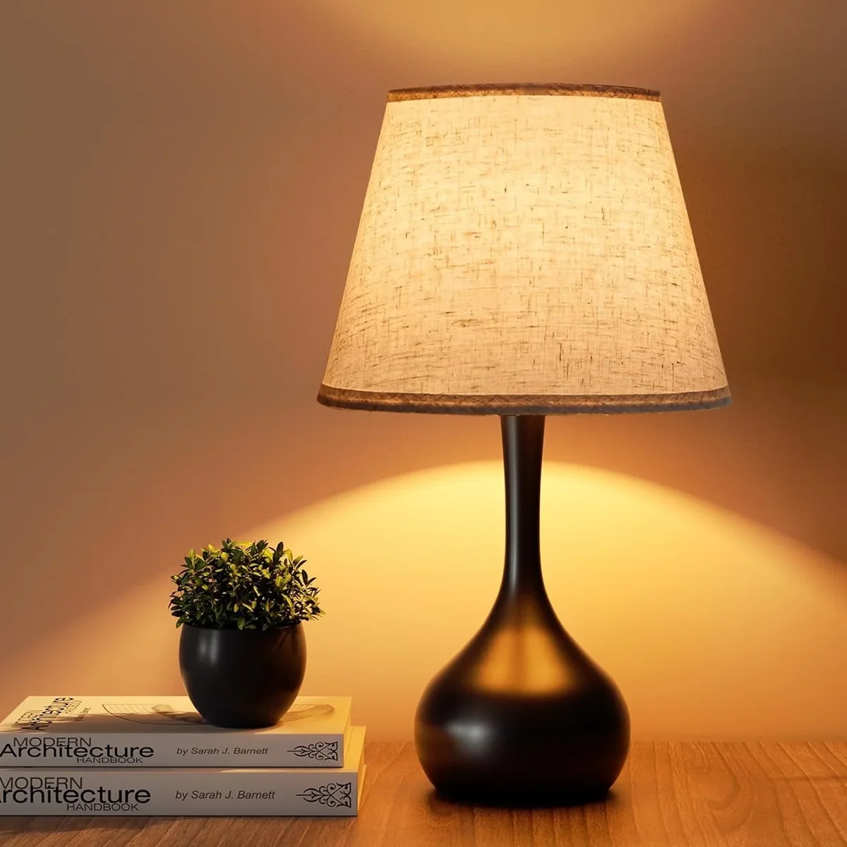 ONEWISH 17.32" Touch Bedside Lamp for Bedroom 3-Way Dimmable Table Lamps for Living Room Small Nightstand Lamps with Free 2700K LED Bulbs 6030