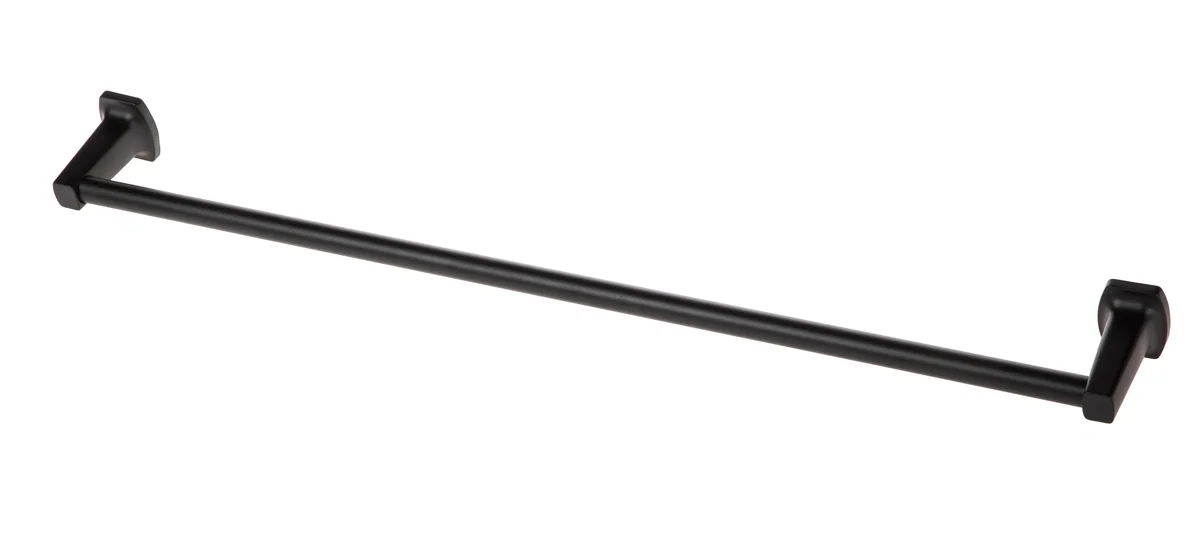 Mainstays 24-inch Square Wall Mount Towel Bar Matte Black Finish with Hardware 8416