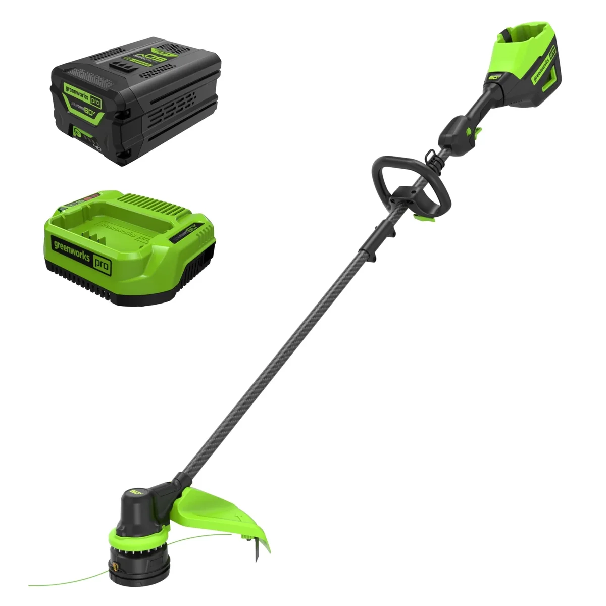 Greenworks 60 Volt Straight Shaft String Trimmer, Lightweight 5380