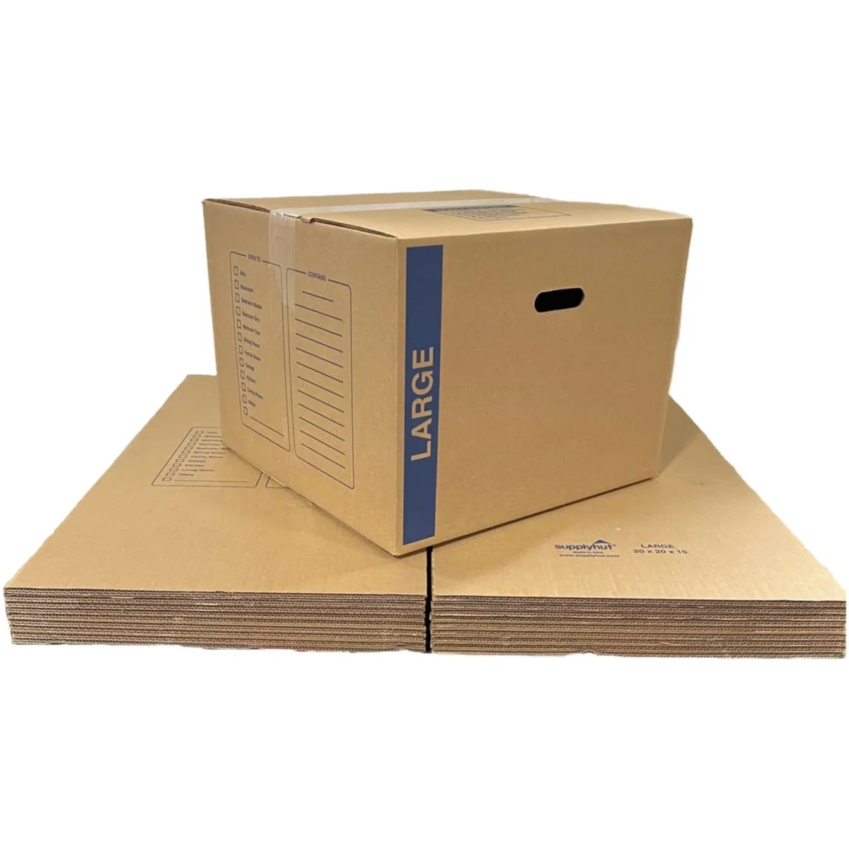 supplyhut 12 - Pack Large Cardboard Moving Boxes 20x20x15 32 ECT With Handles 1735