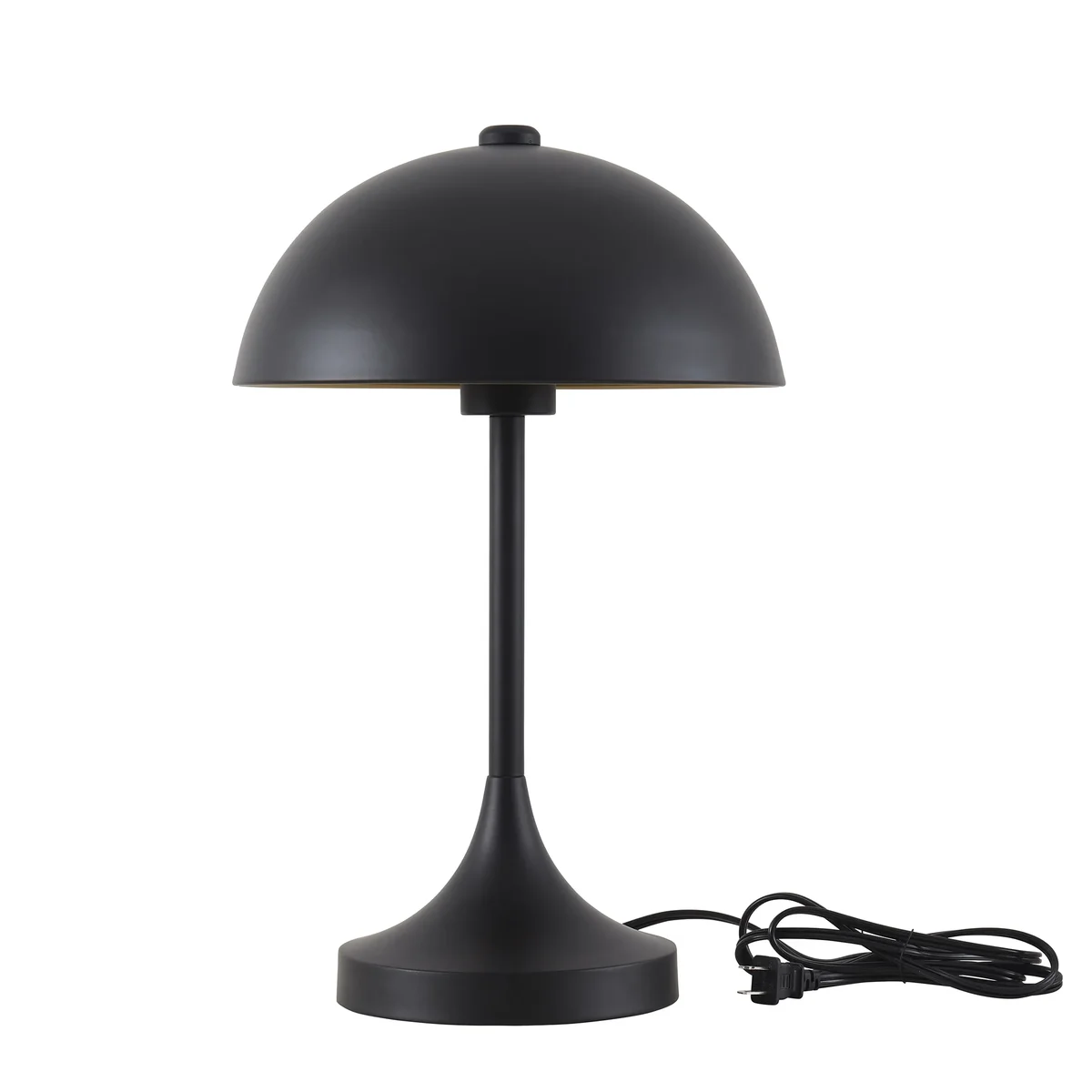 Better Homes & Gardens 18" Modern Dome Touch On/Off Table Lamp, Black 2081