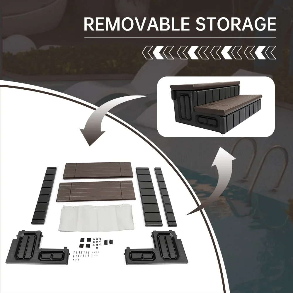 Everdaily Essentials SPA Step for Hot Tub Outdoor Indoor SPA Slip-Resistant w/ Storage Ref. 3587