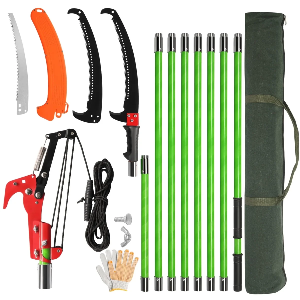 Zimtown 26ft Extendable Pole Saws, for Tree Trimming 2-in-1 Manual Pruner 2773