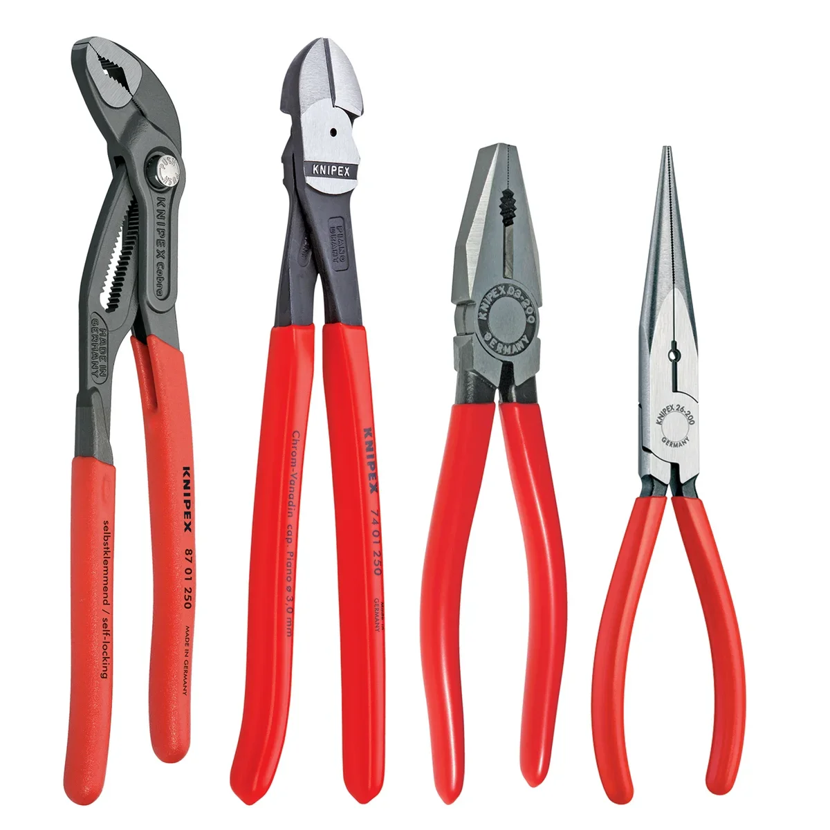 KNIPEX Tools 9K 00 80 94 US Cobra Combination Cutter and Needle Nose Pliers Set (4 Piece) 3020