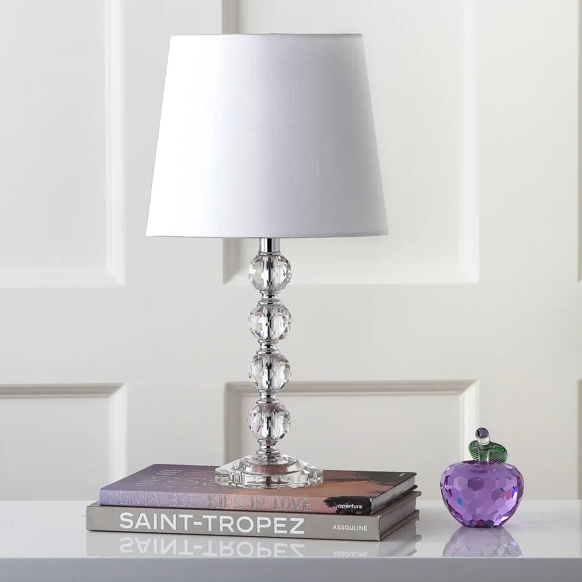 Everdaily Essentials Nola 16 in. H Stacked Crystal Ball Table Lamp, Off-White, Set of 2 2806