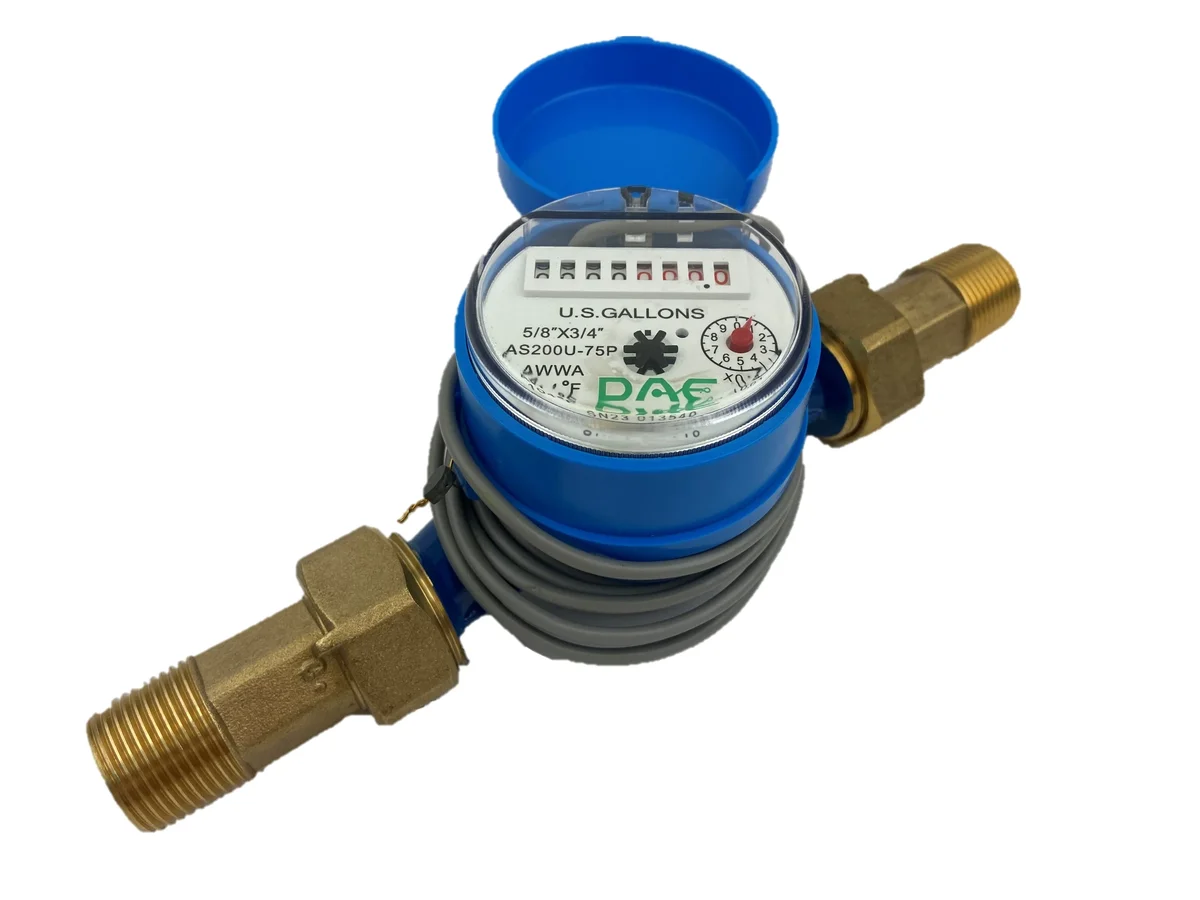 DAE AS200U-75P Water Meter with Pulse Output, 3/4" NPT Couplings, Measuring in Gallons 9826
